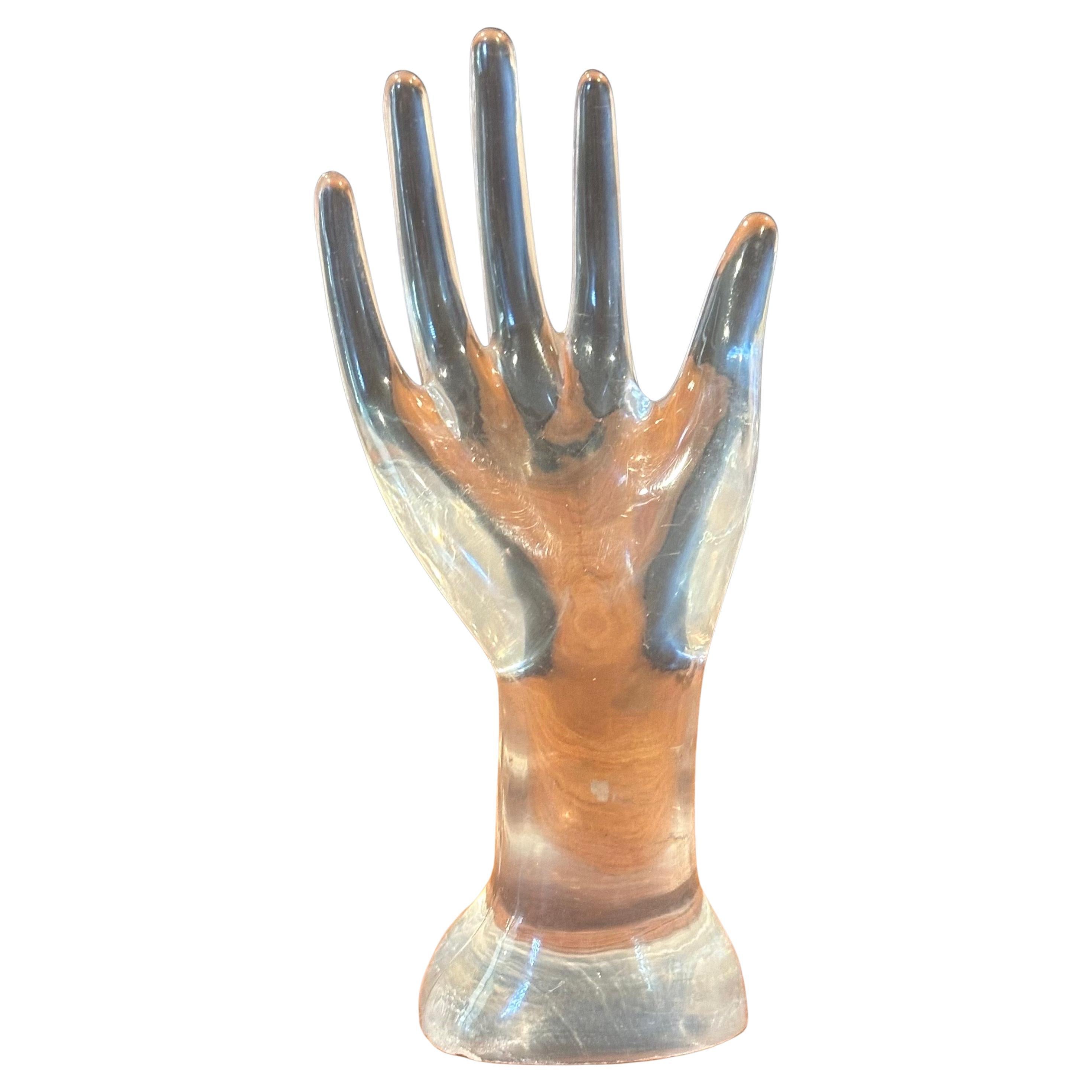 Post-Modern Lucite Hand Ring Holder For Sale 4