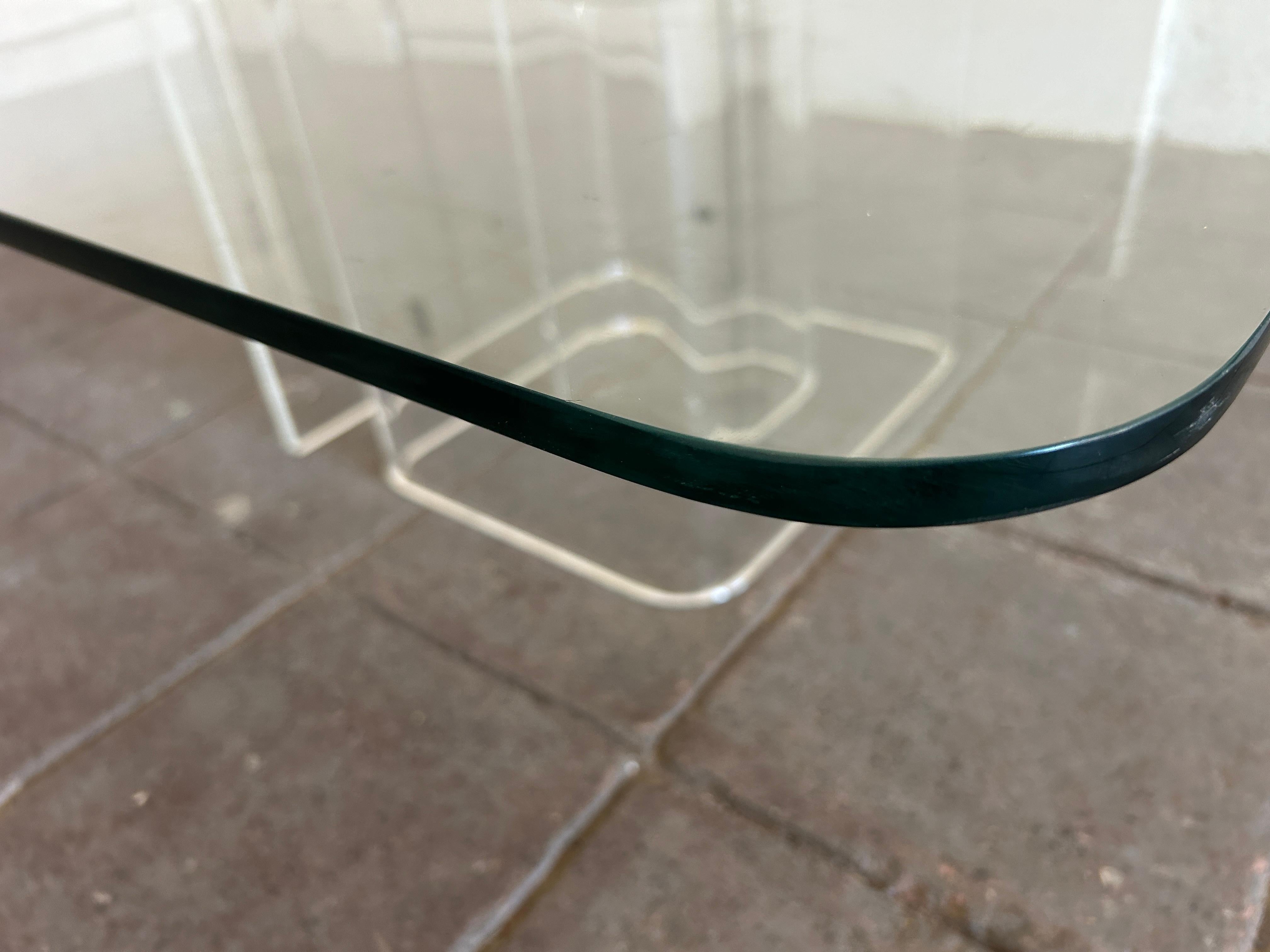 Glass Post modern lucite snail spiral glass top coffee table For Sale