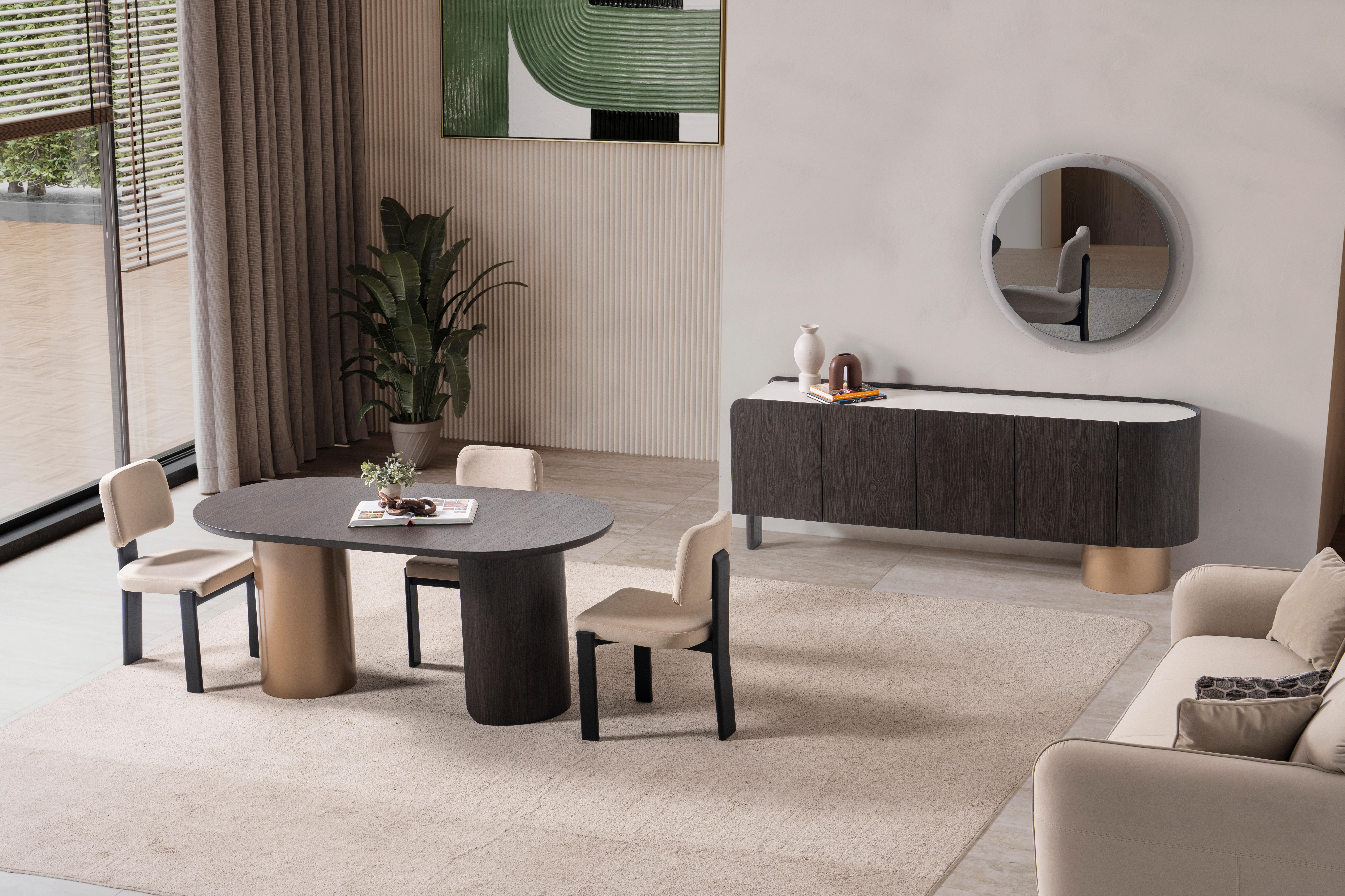 Post Modern Luna Dining Table, Oval Dining Table For 6 People For Sale 2