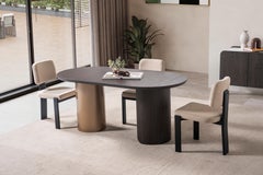 Post Modern Luna Dining Table, Oval Dining Table For 6 People