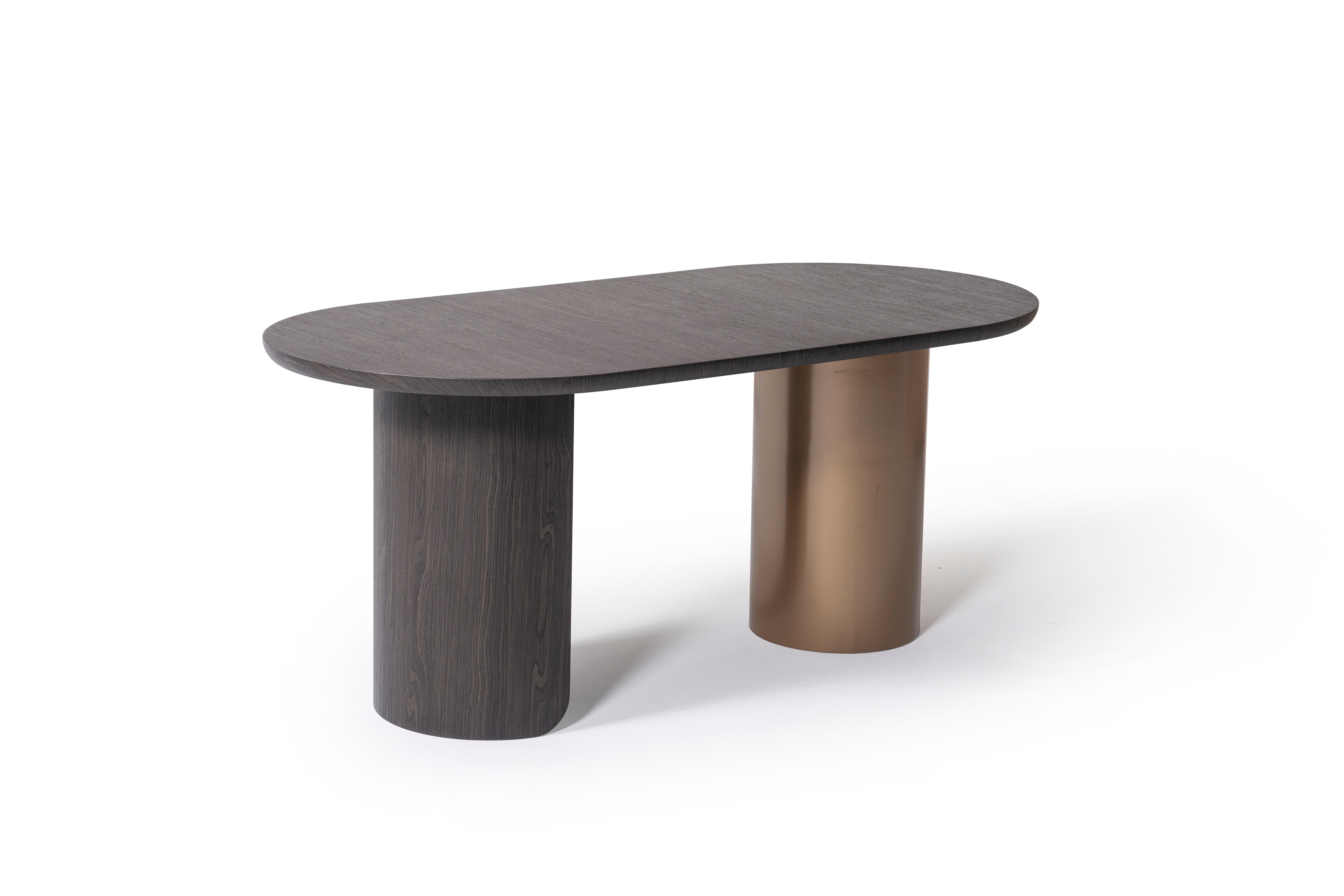 Veneer Post Modern Luna Dining Table, Oval Dining Table For 6 People For Sale