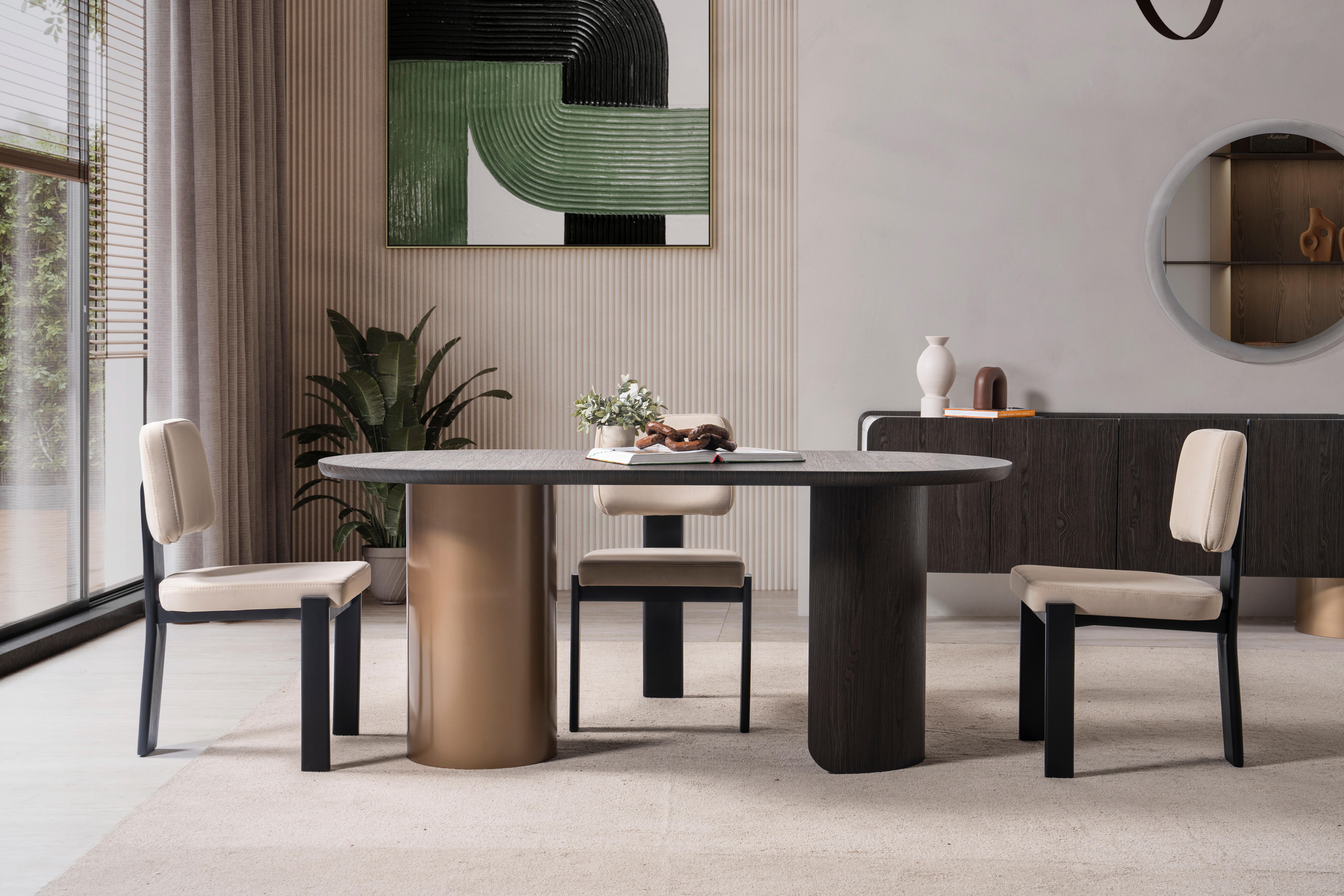 Post Modern Luna Dining Table, Oval Dining Table For 6 People In New Condition For Sale In İnegöl, TR