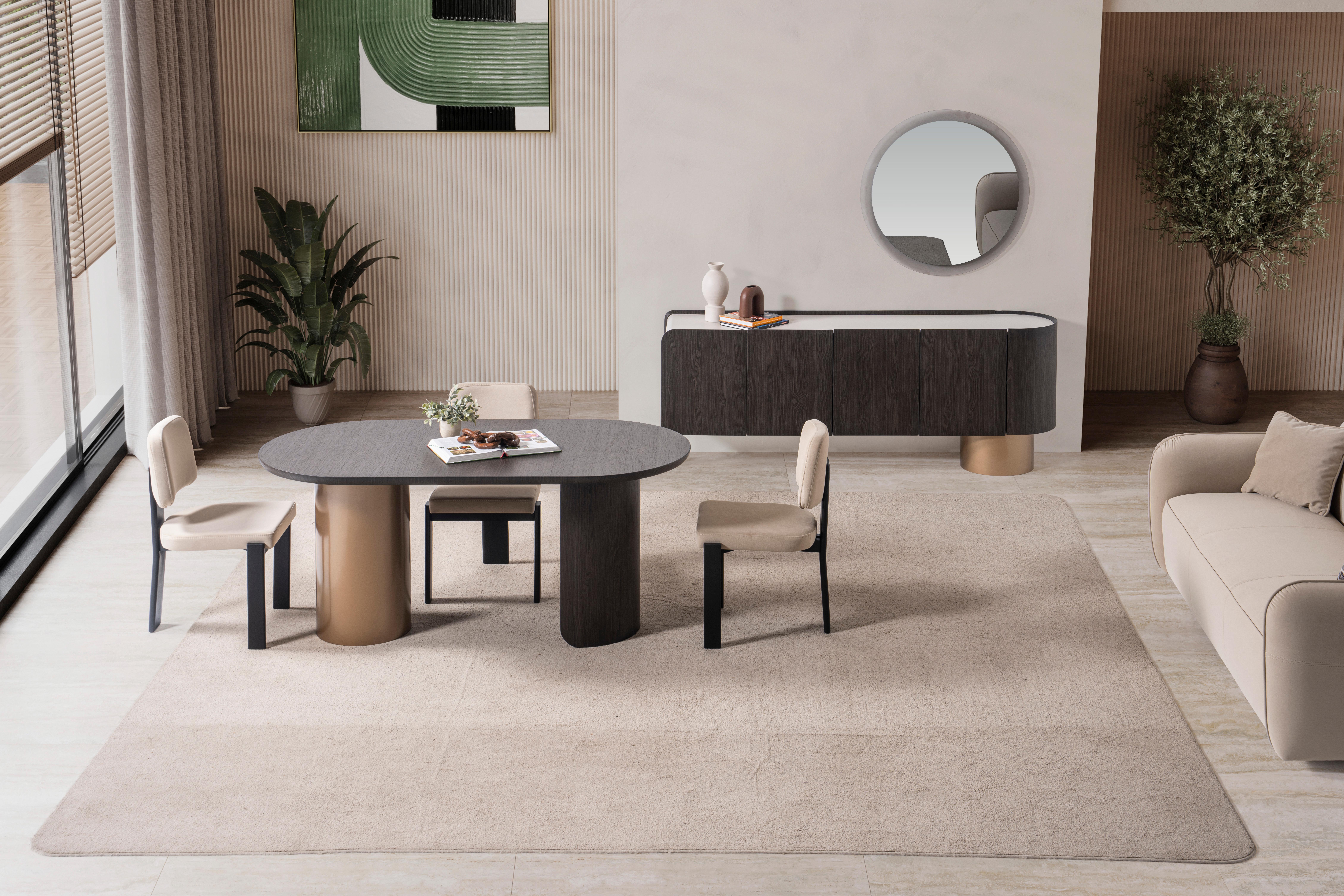 Post Modern Luna Dining Table, Oval Dining Table For 6 People For Sale 1