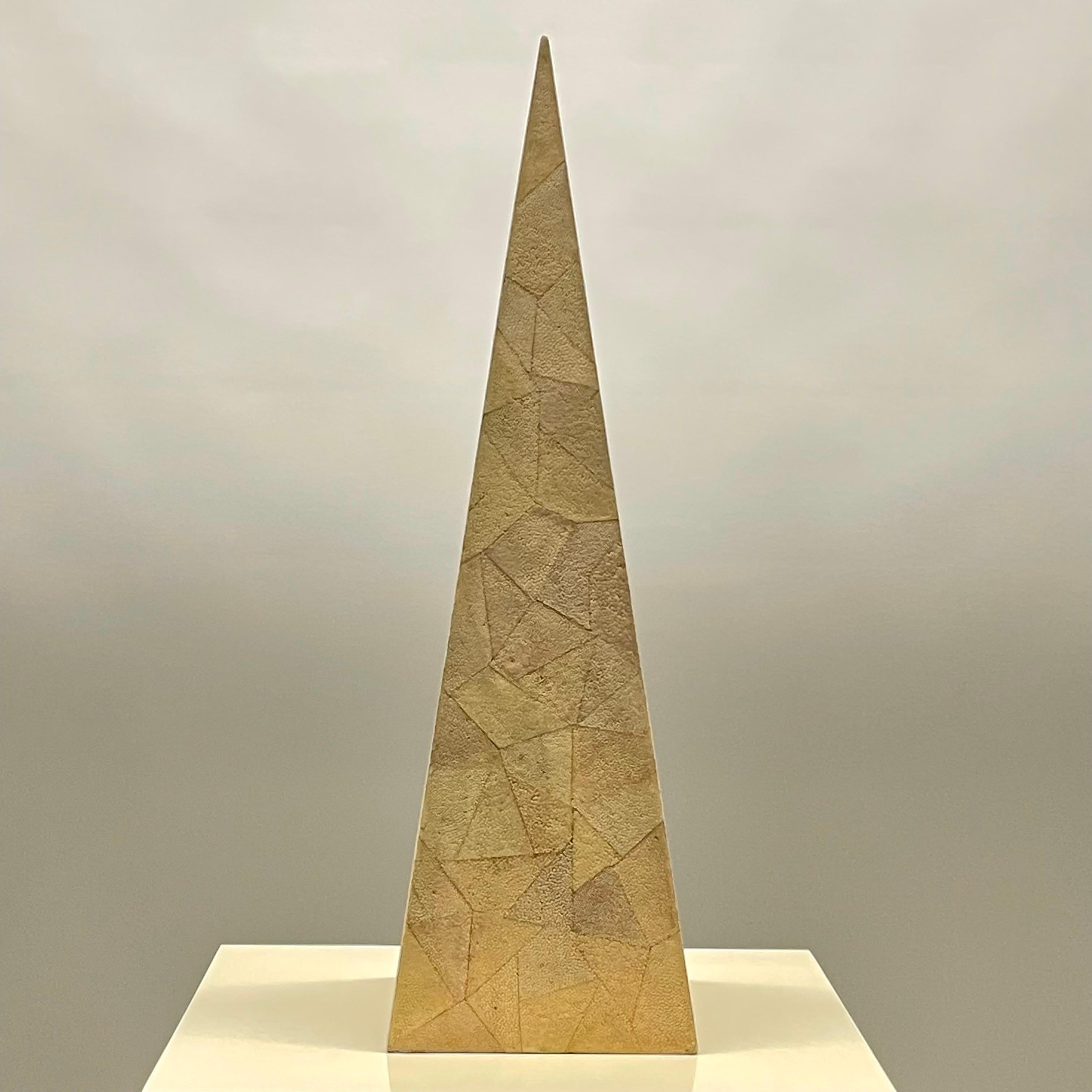 Post Modern Maitland-Smith Handmade Mosaic Shagreen Obelisk Pyramid, Circa 1990s In Good Condition For Sale In Miami, FL