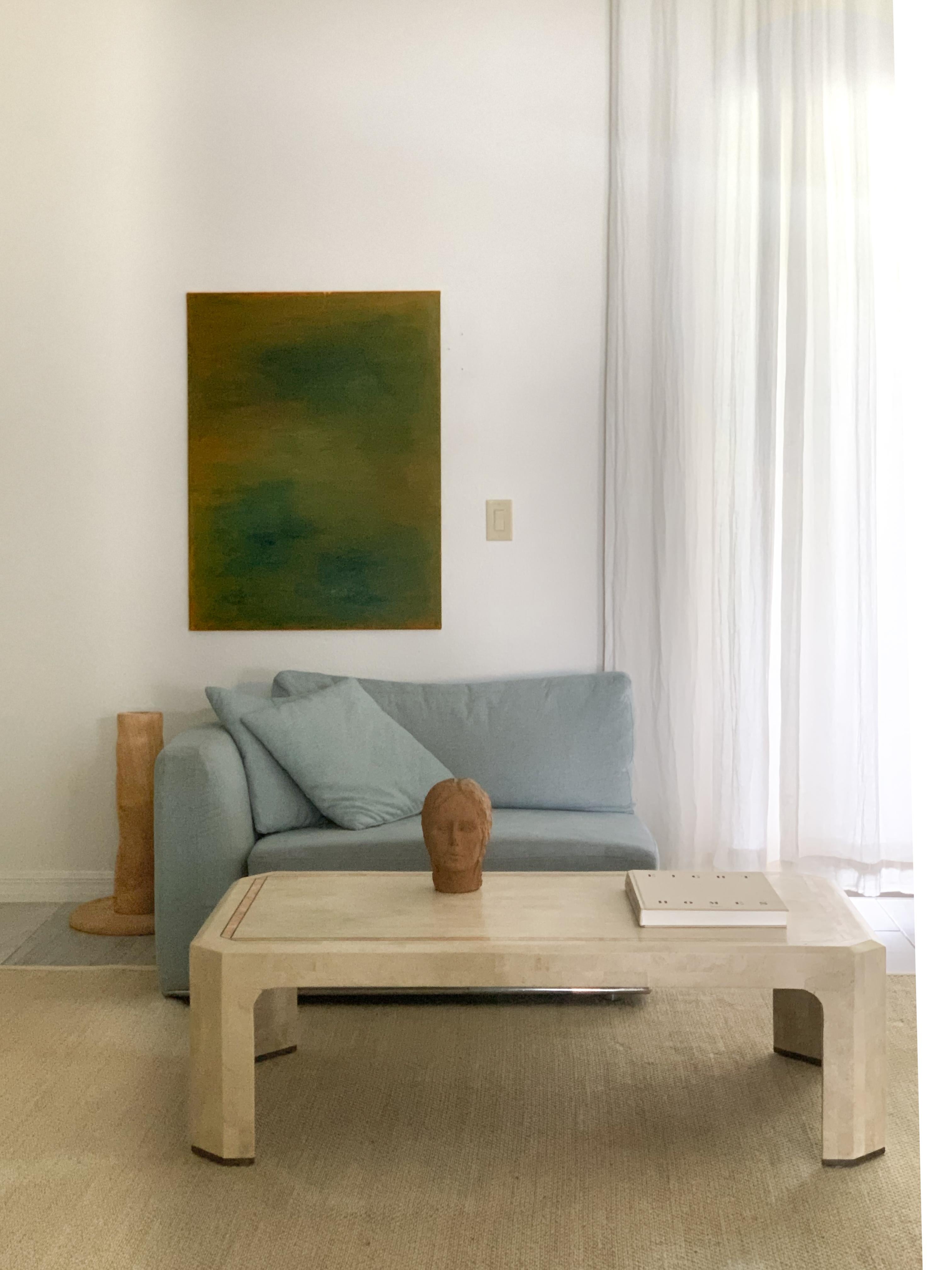 Post Modern Maitland Smith Tessellated Stone Coffee Table In Good Condition For Sale In Saint Petersburg, FL