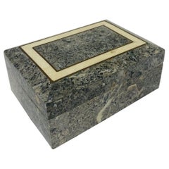Post Modern Maitland Smith Travertine Lidded Trinket Box