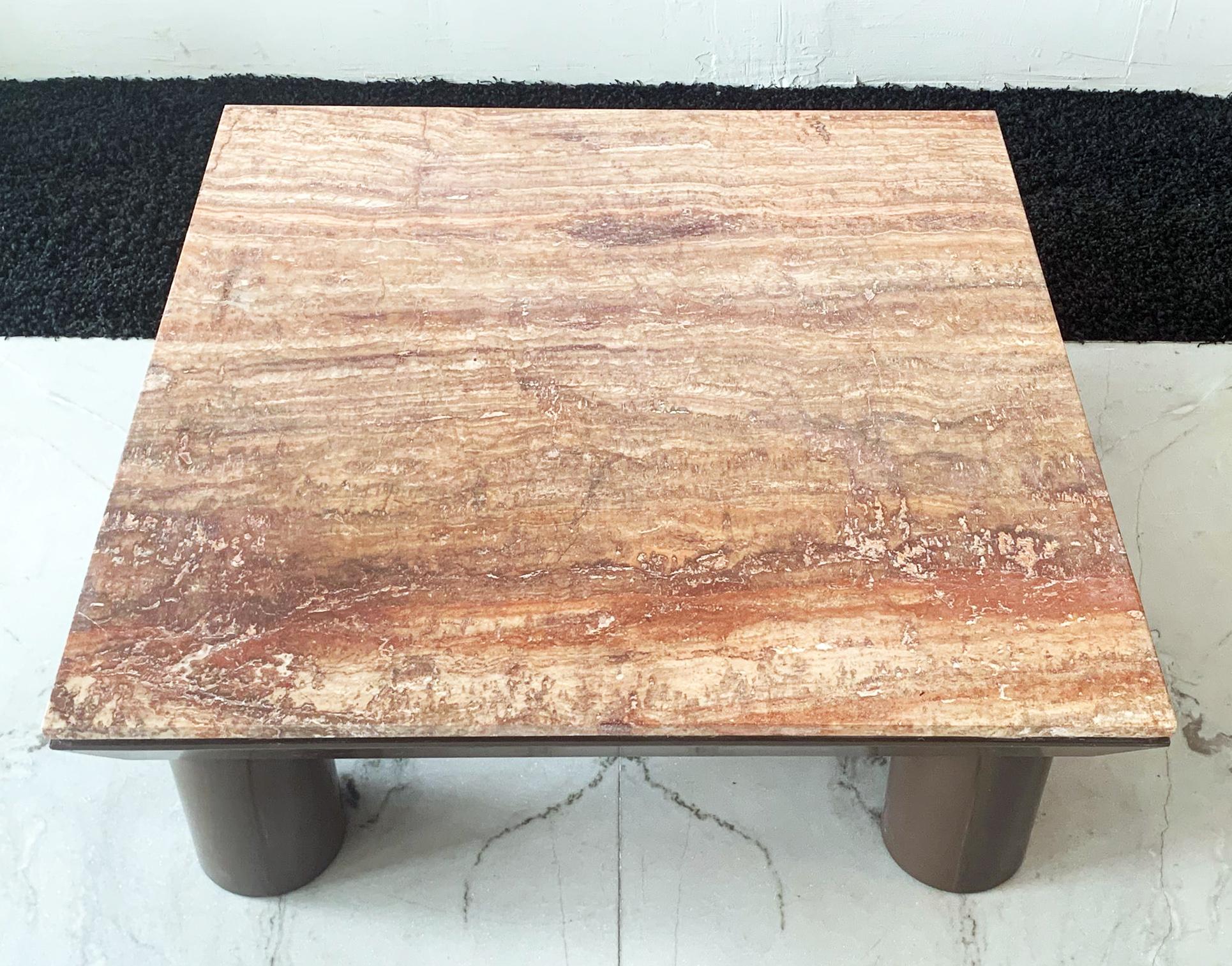 Post Modern Marble and Lacquered Coffee Table in the Style of Mario Bellini In Good Condition In Culver City, CA