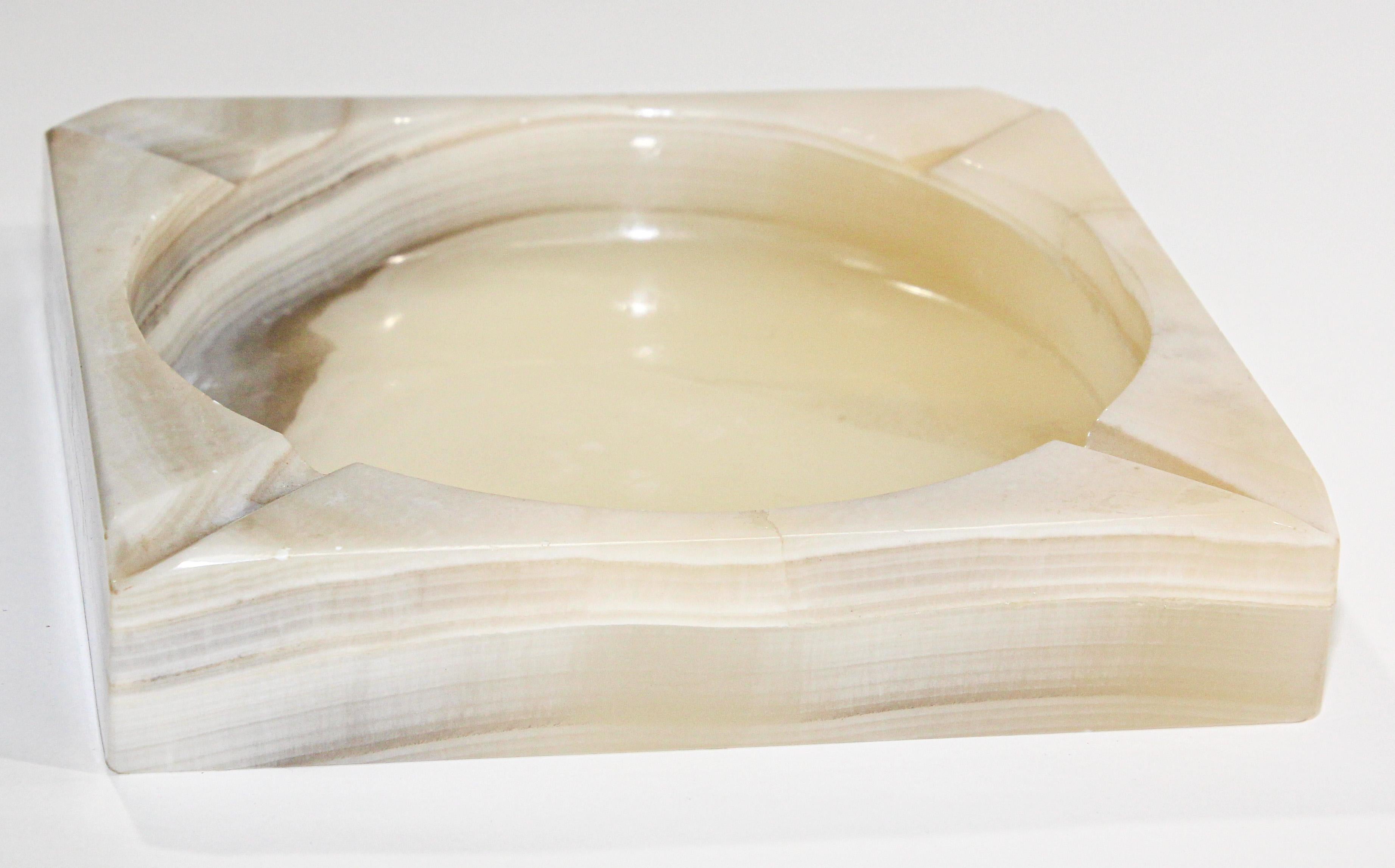 Hand-Crafted Post Modern Alabaster Ashtray 1970, Made in Italy For Sale