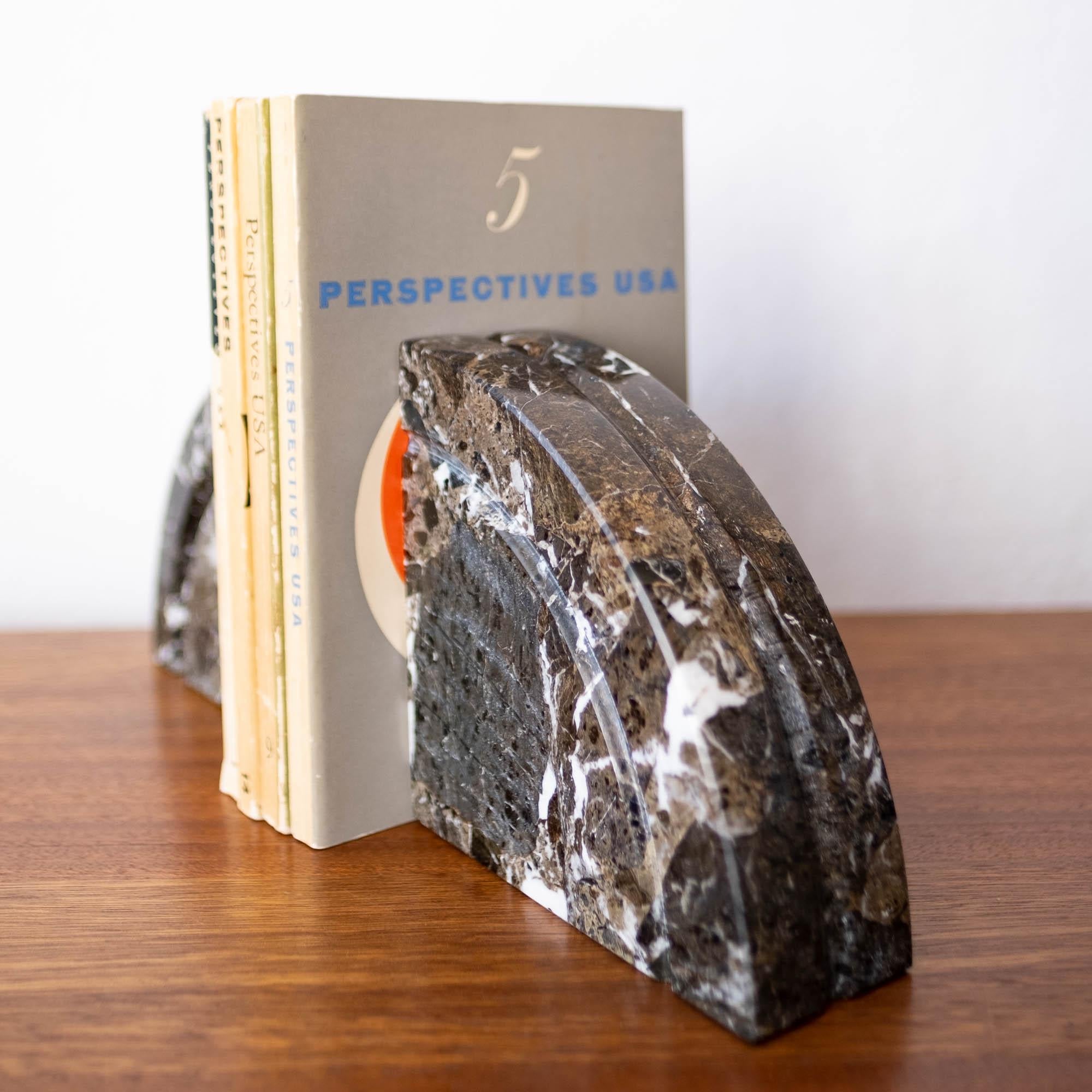 Mid-Century Modern Post Modern Marble Bookends For Sale