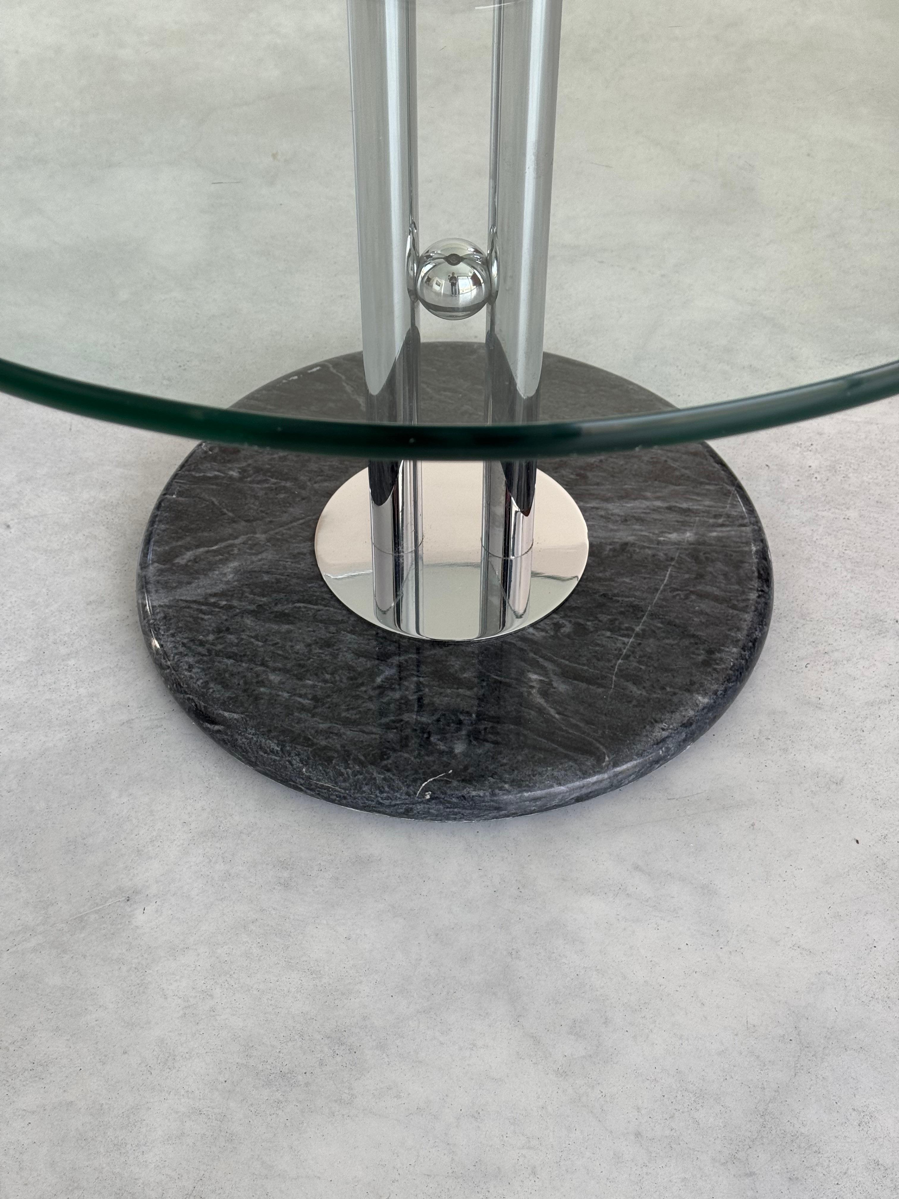 Late 20th Century Post-Modern marble & glass coffee table, Italian design, circa 1980s For Sale