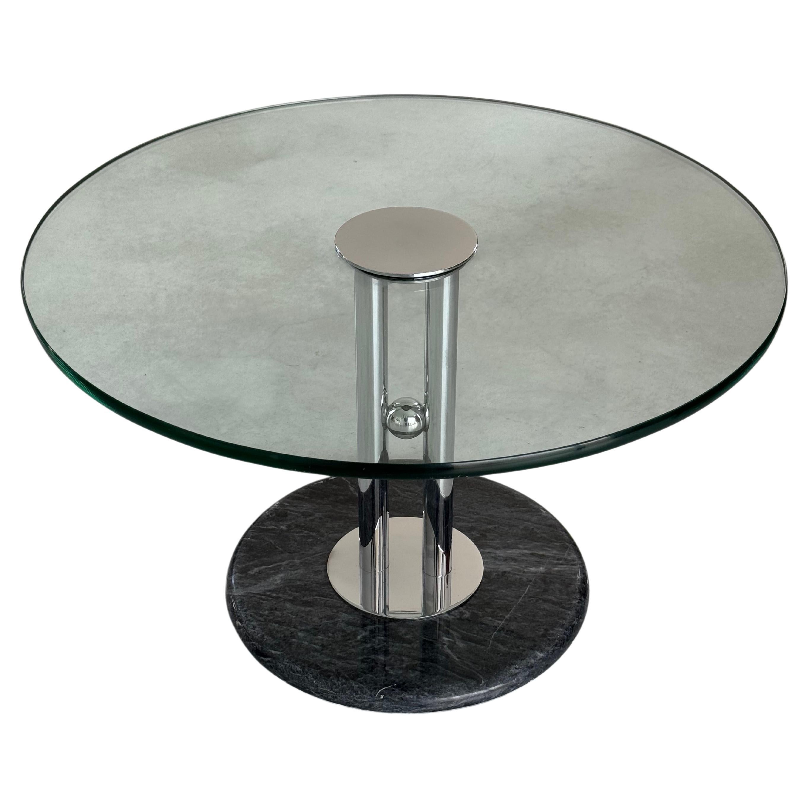 Table basse postmoderne en marbre et verre, design italien, vers les années 1980