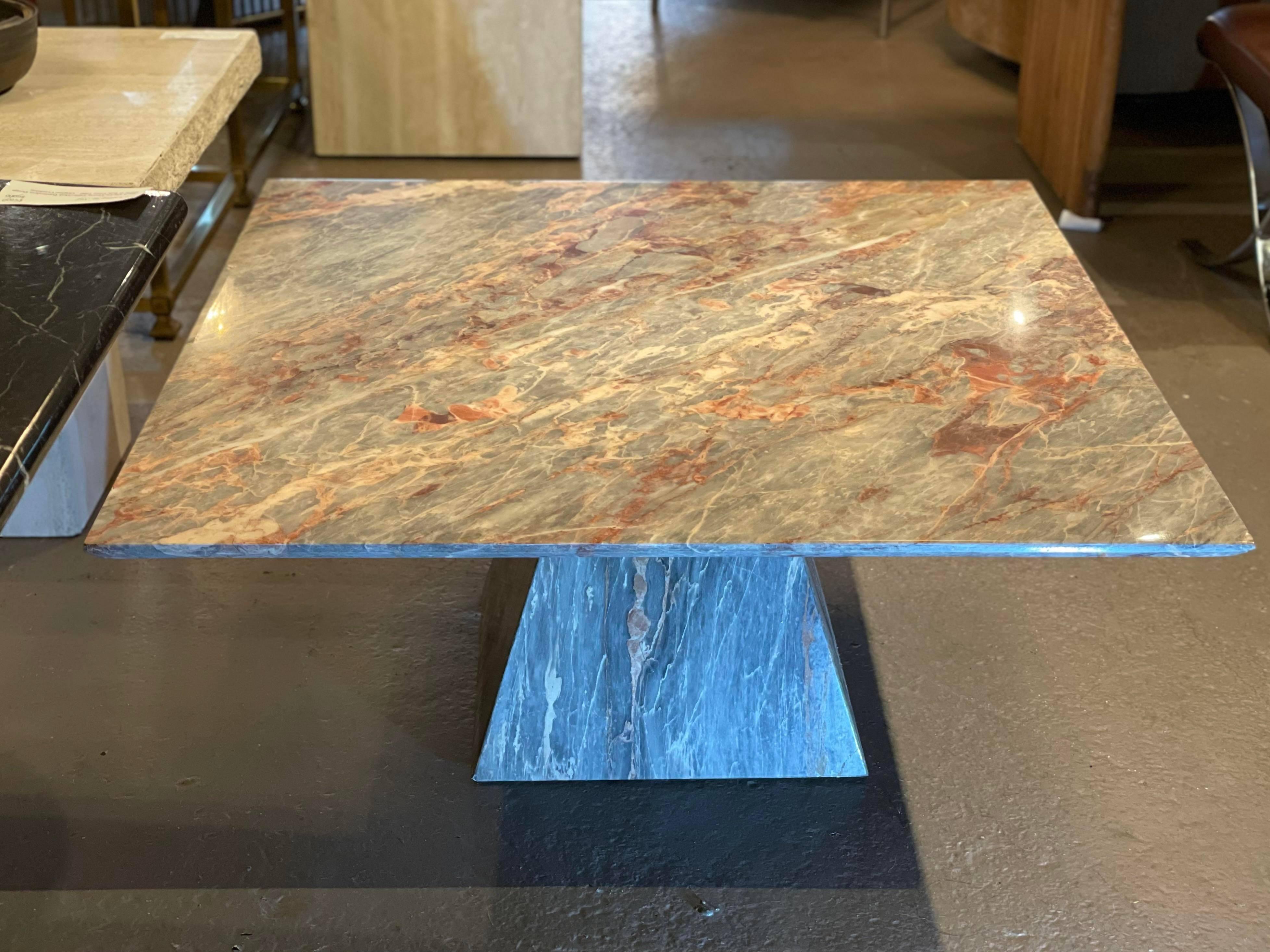 trapezoid marble coffee table