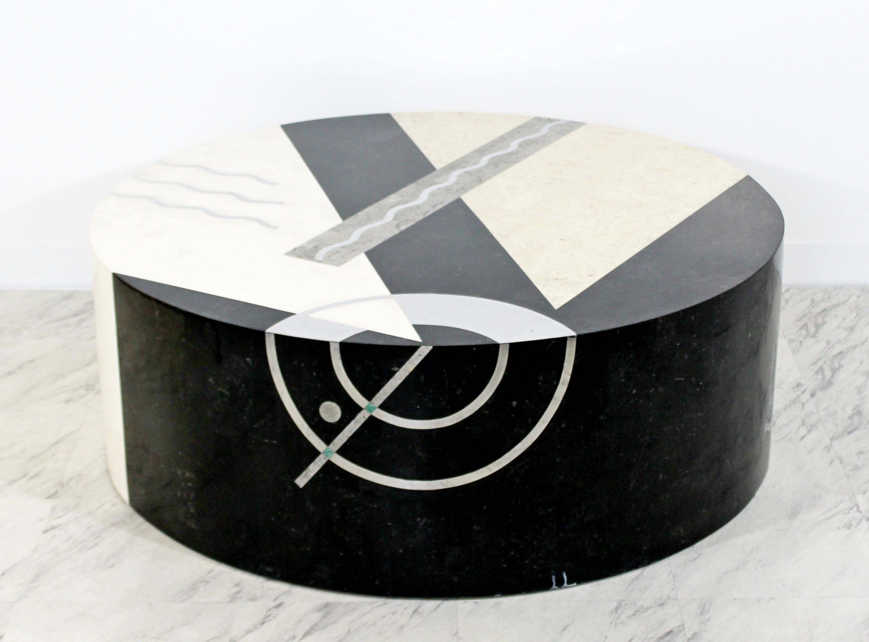 Postmodern Marble Malachite Chrome Tavola Coffee Table by Oggetti 1980s Italy 2