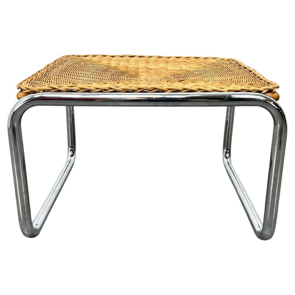 Post-Modern Post modern Martin Visser Wicker and chrome stool or side table  For Sale