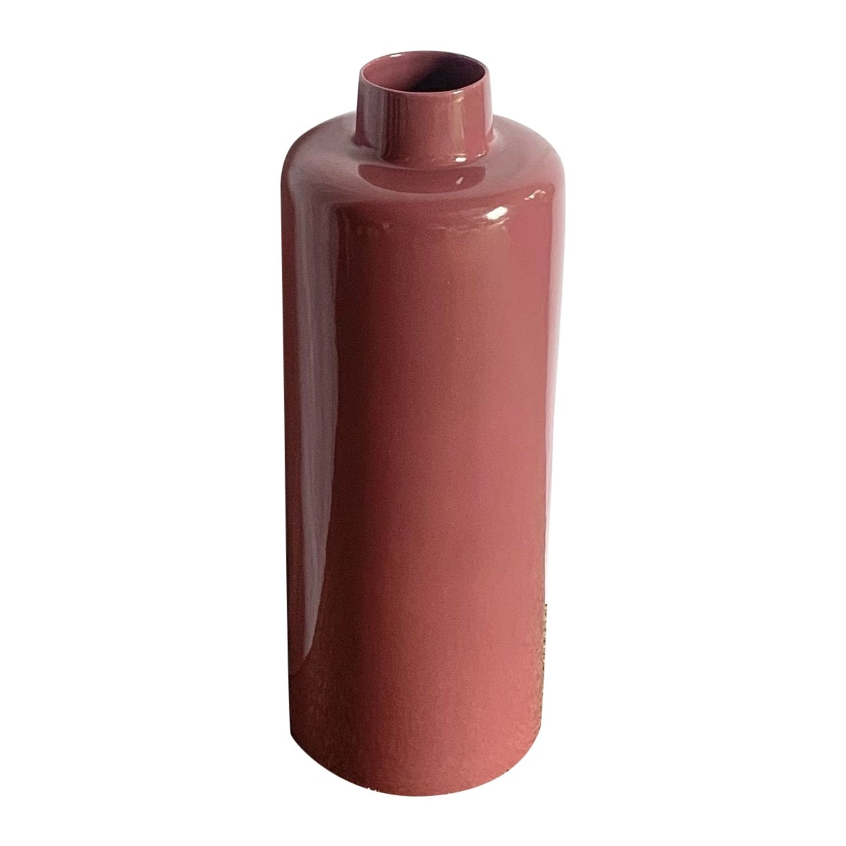 Post Modern Mauve Gloss Ceramic Floor Vase For Sale