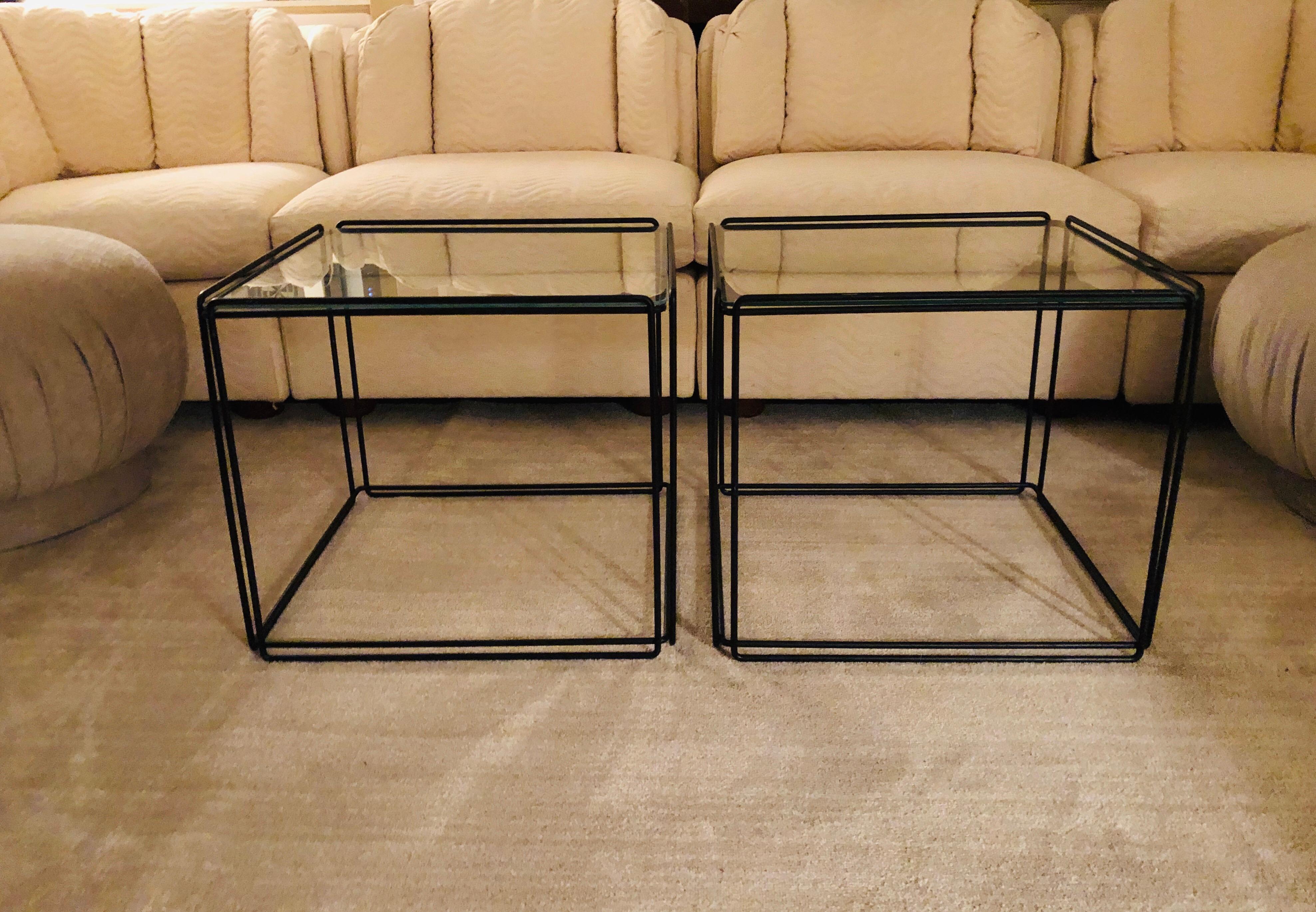 20th Century Postmodern Max Sauze for Atrow “Isocele” Tables, a Pair