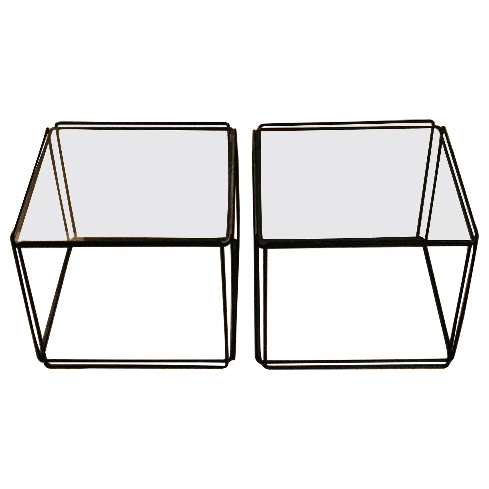 Postmodern Max Sauze for Atrow “Isocele” Tables, a Pair