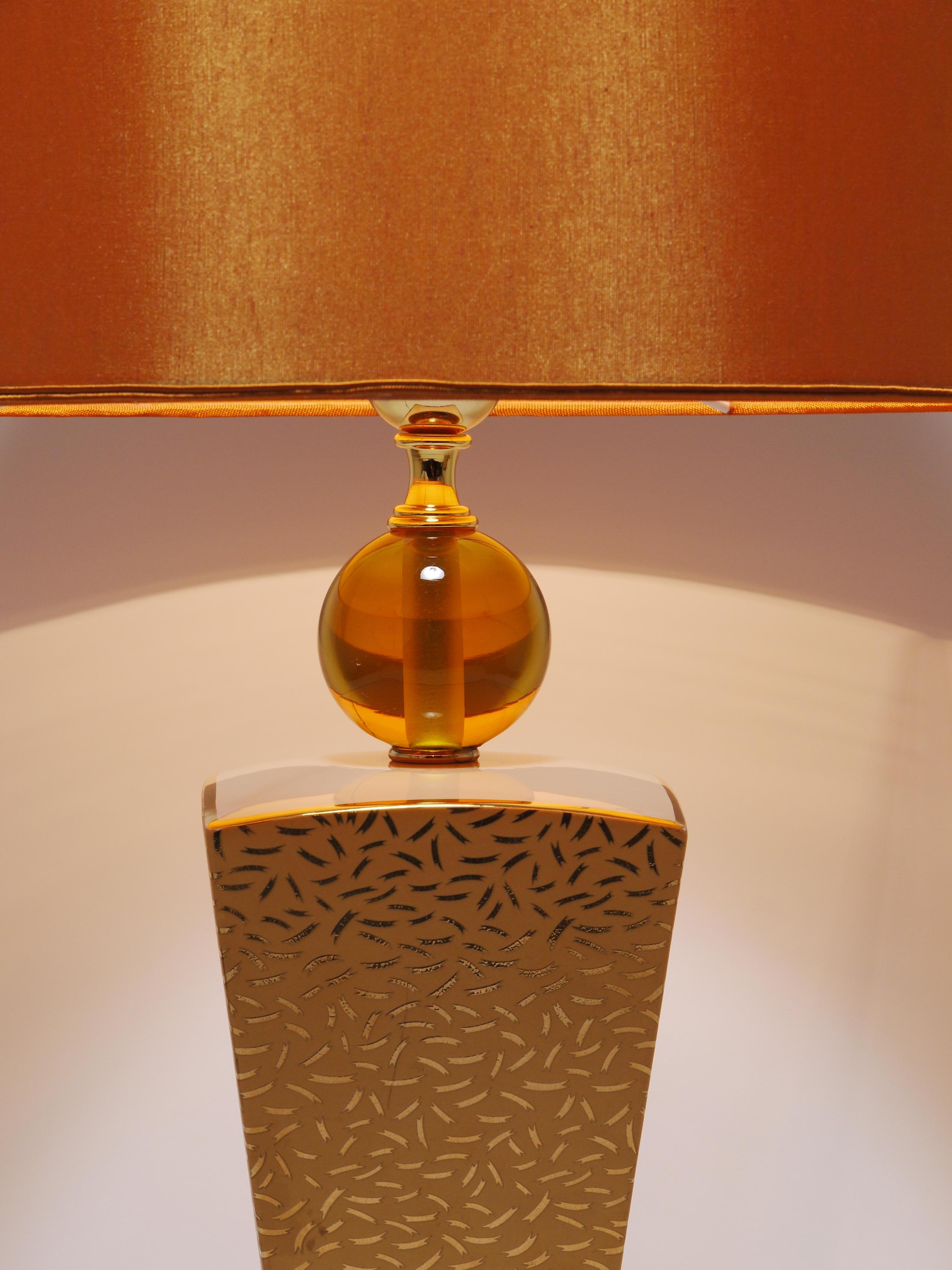Post-Modern Memphis & Art Deco Style Porcelain Table or Side Lamp, Italy, 1980s For Sale 4