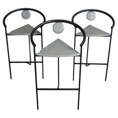 Sgabelli da bar post-moderni dell'era Memphis in Oak grigio