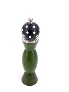 Post Modern Memphis Era wood Lacquer Pepper Shaker by Robert Wilhelm