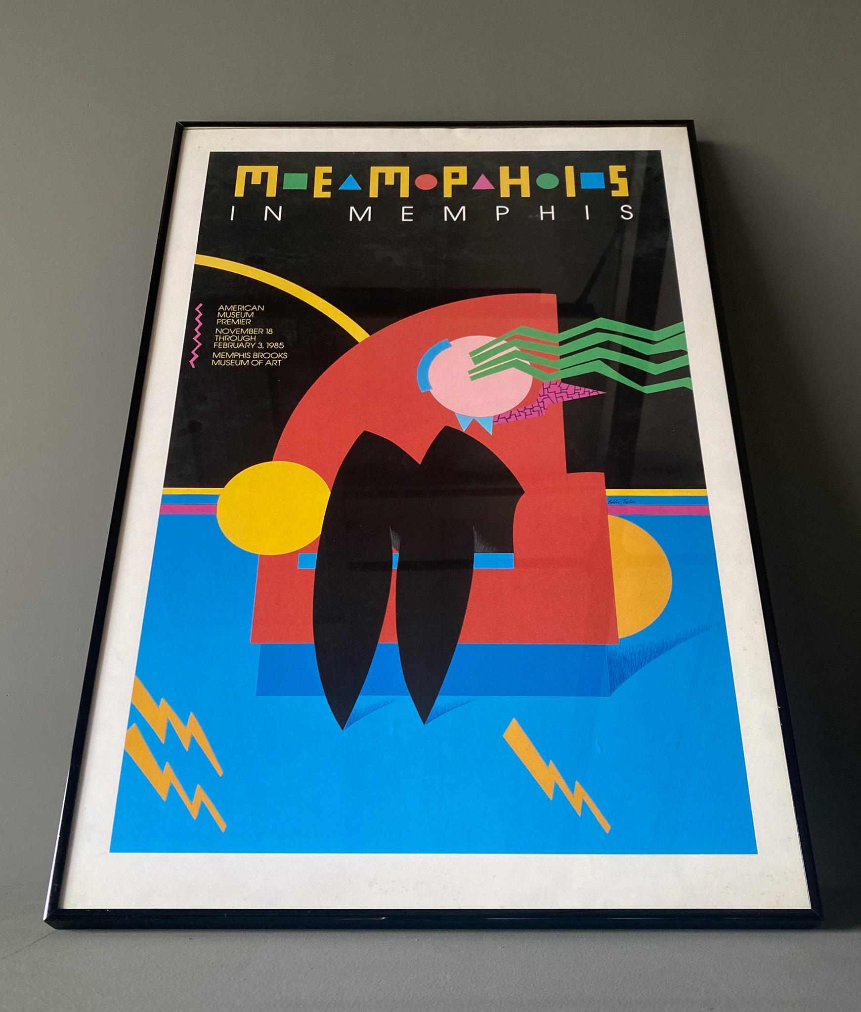 Poster postmoderno di Memphis Milano con cornice, 1985 1
