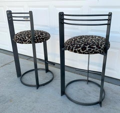 Postmodern Memphis Milano Style Bar Stools, a Pair