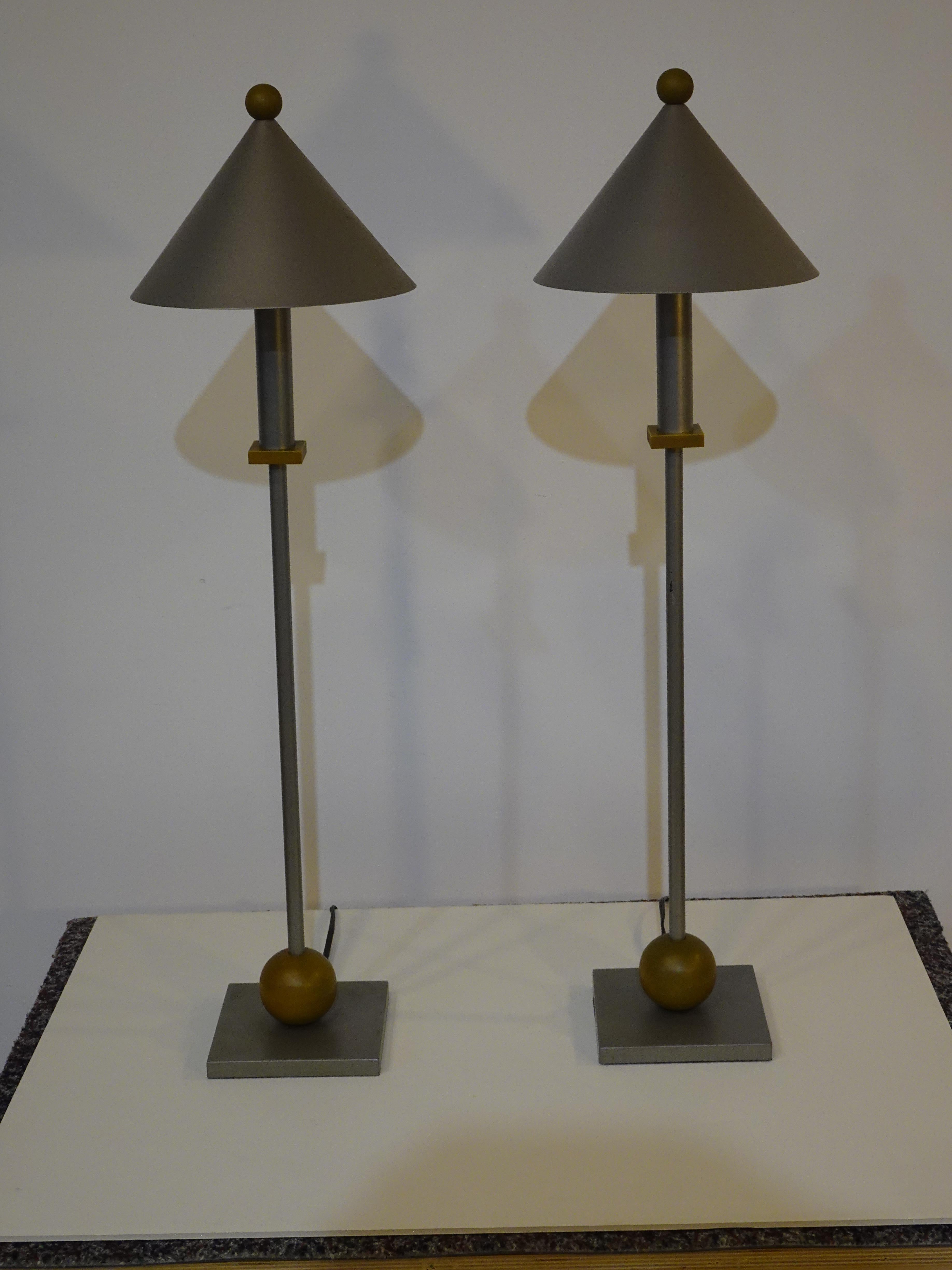 Post Modern Memphis Sonneman Table Lamps for Kovacs In Good Condition In Cincinnati, OH