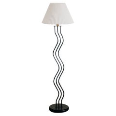 Post Modern Memphis Style Black Squiggle Floor Lamp