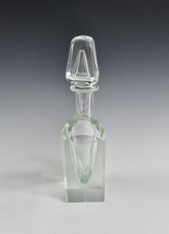 Post Modern Memphis Style Clear Murano Polished Glass Decanter