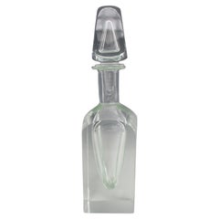 Post Modern Memphis Style Clear Murano Polished Glass Decanter