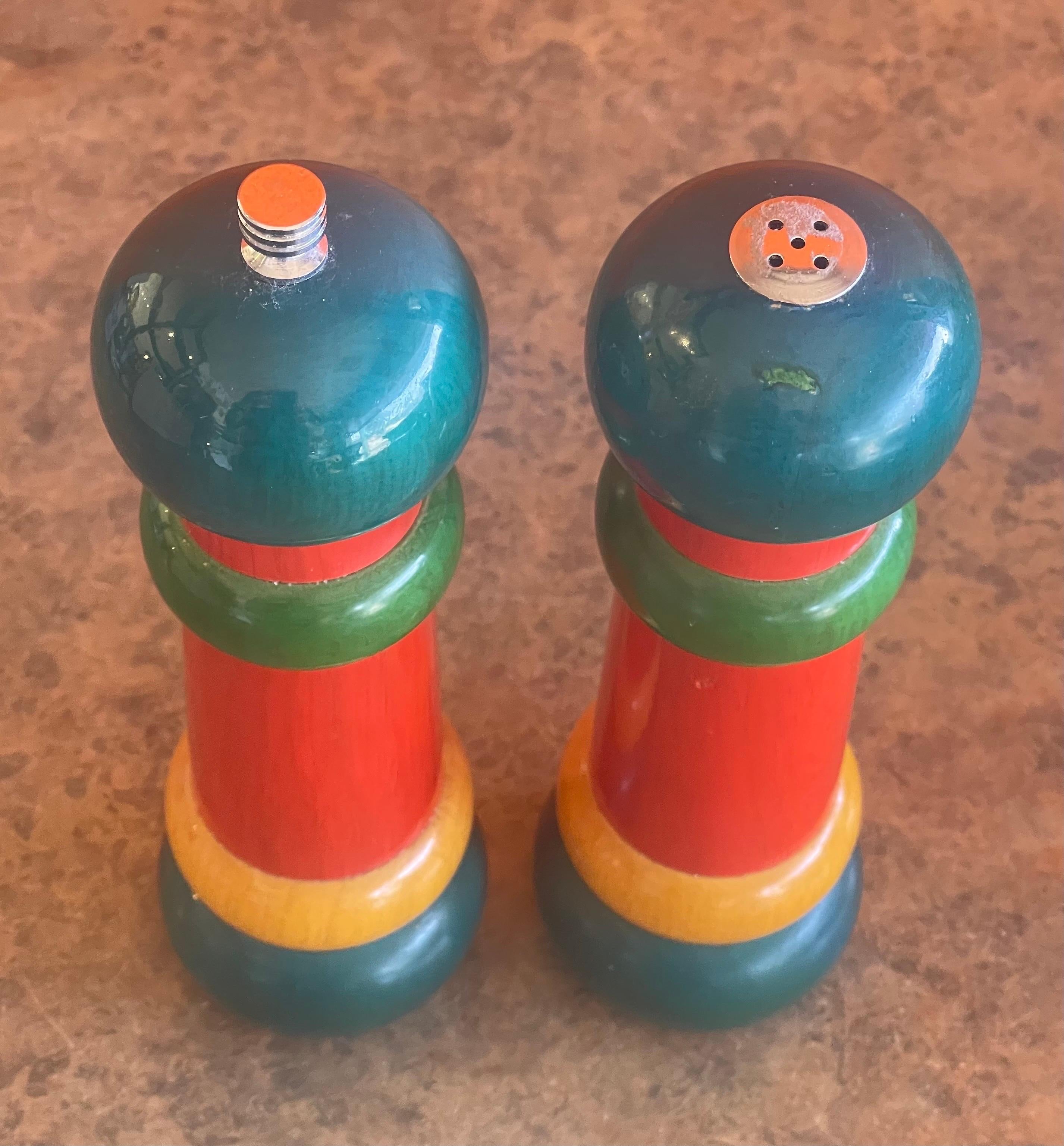 American Post-Modern Memphis Style Salt and Pepper Shakers by Olde Thompson For Sale