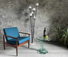 Post-Modern Memphis Style Side Table Fontana Arte, solid Glass, Italy 1980s