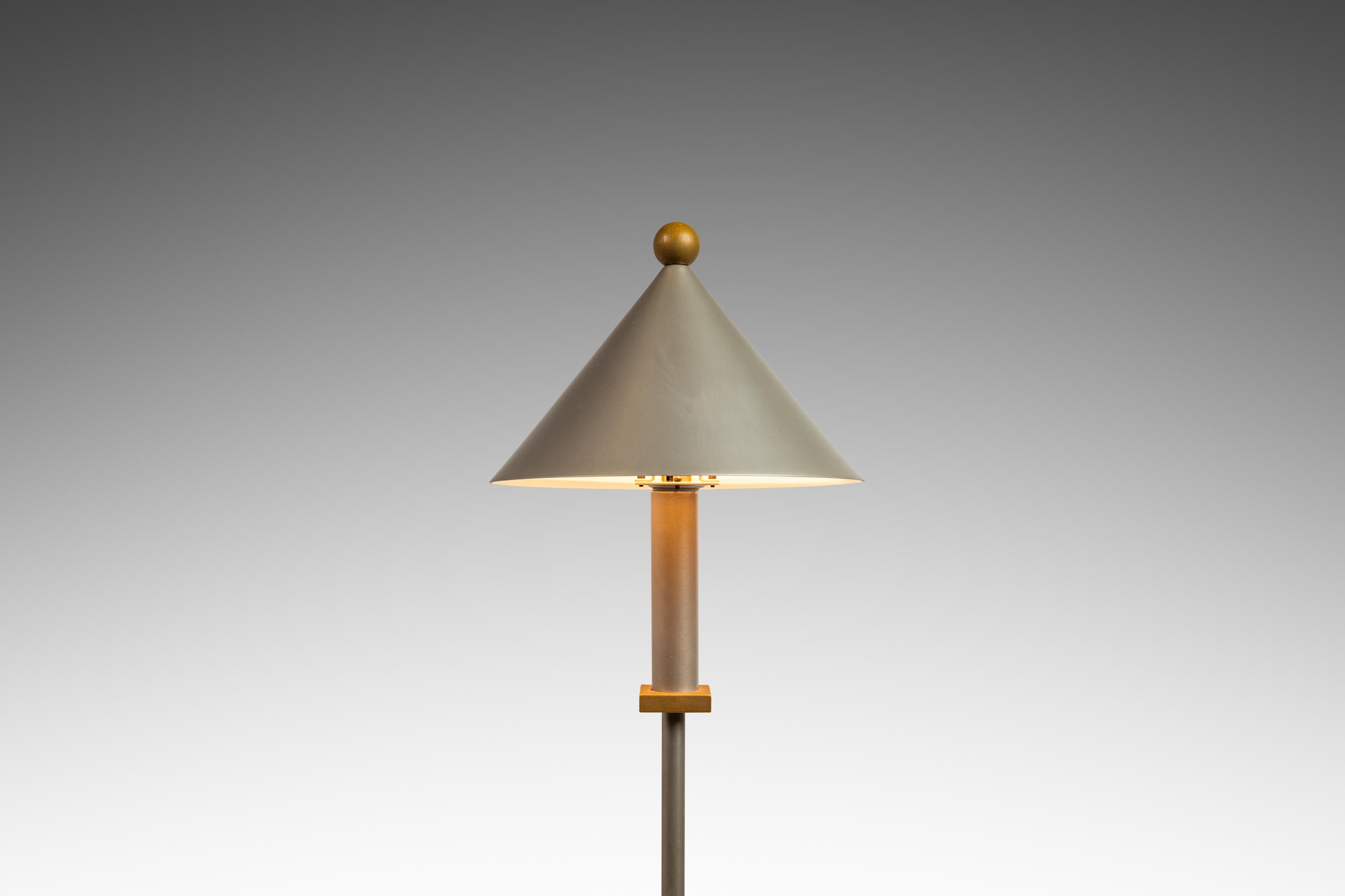 Metal Post Modern Memphis Style Table Lamp by George Kovacs for Sonneman, USA, c 1990s For Sale
