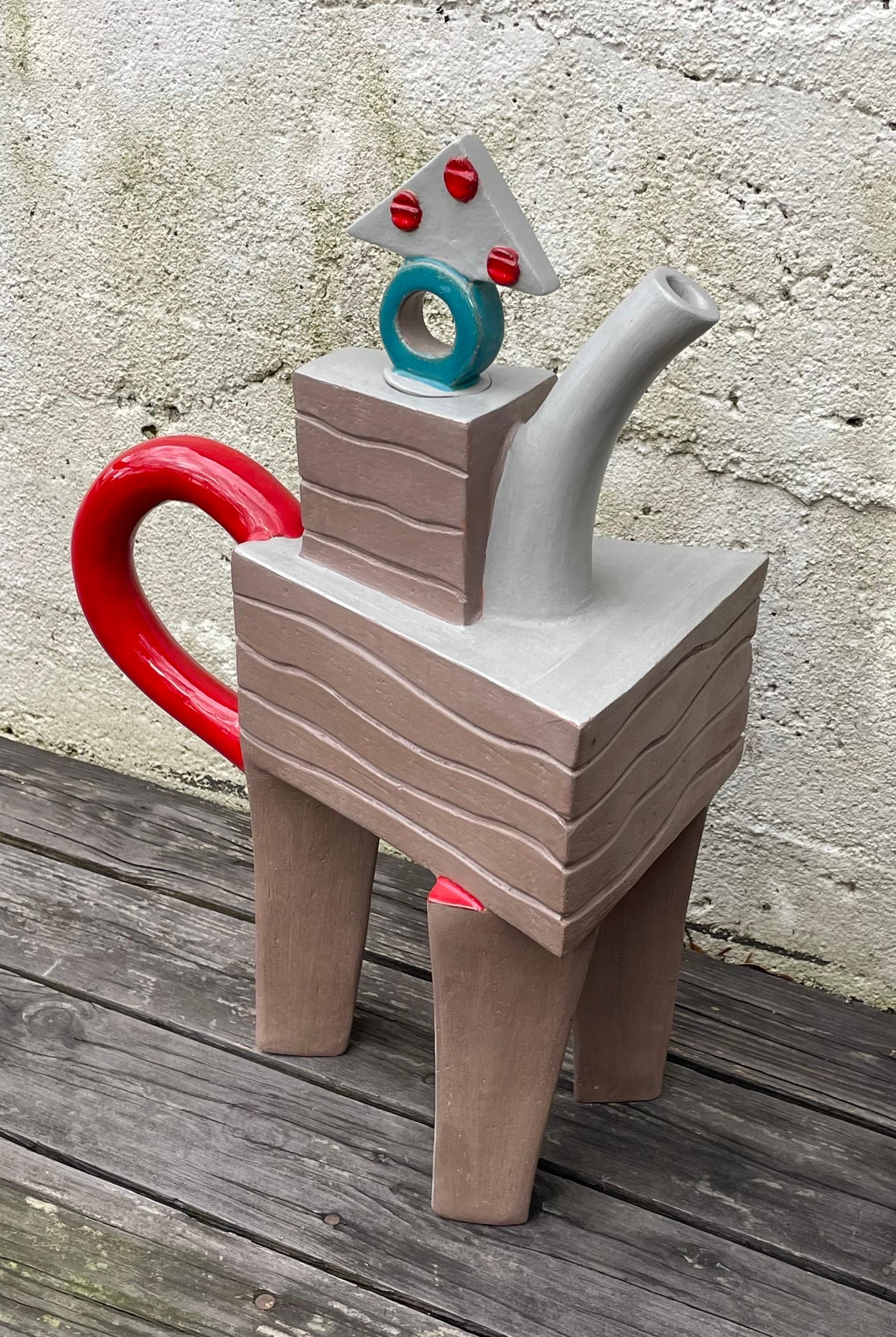 Post-Modern Teapot Memphis Style Sculpture by Elyse Saperstein Post Modern 
