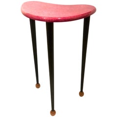 Post Modern Memphis Style Wood Handcrafted Tall Cocktail Table Signed