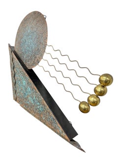 Post Modern Metal Abstract Wall Art Sculpture Signed Curtis Jere 1991