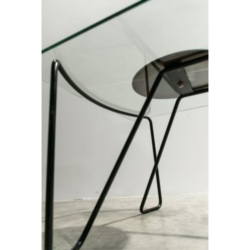 Italian Post-Modern Metal and Glass Coffee Table, Italy, 1980s For Sale