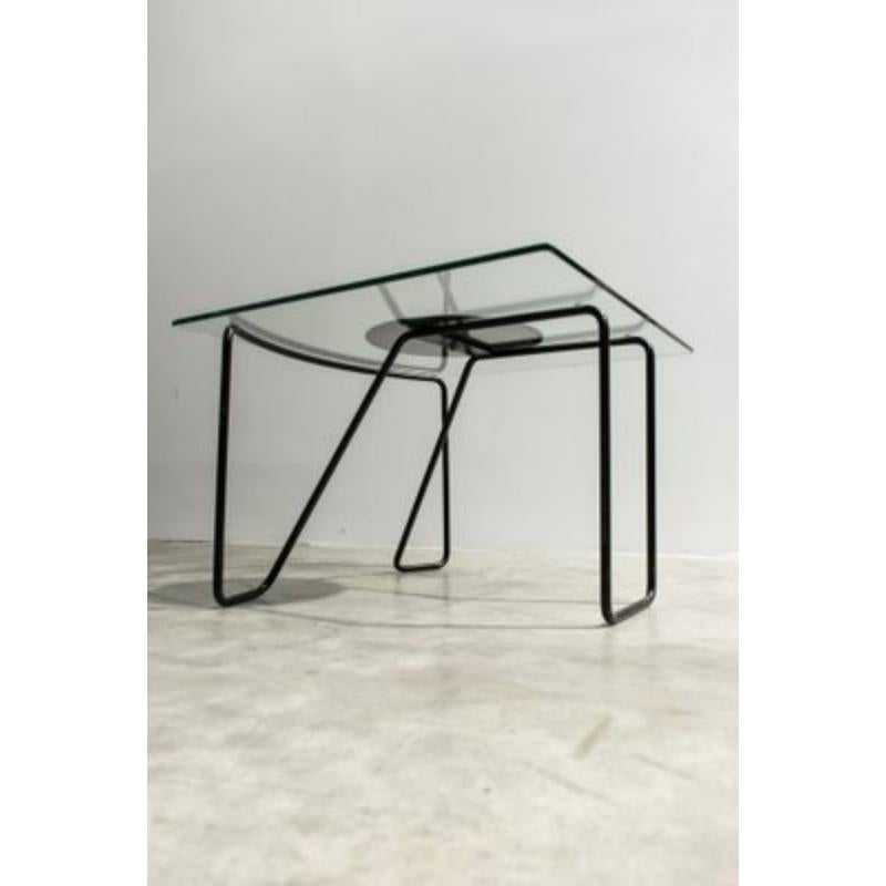 Post-Modern Metal and Glass Coffee Table, Italy, 1980s In Excellent Condition For Sale In Andrézieux-Bouthéon, FR