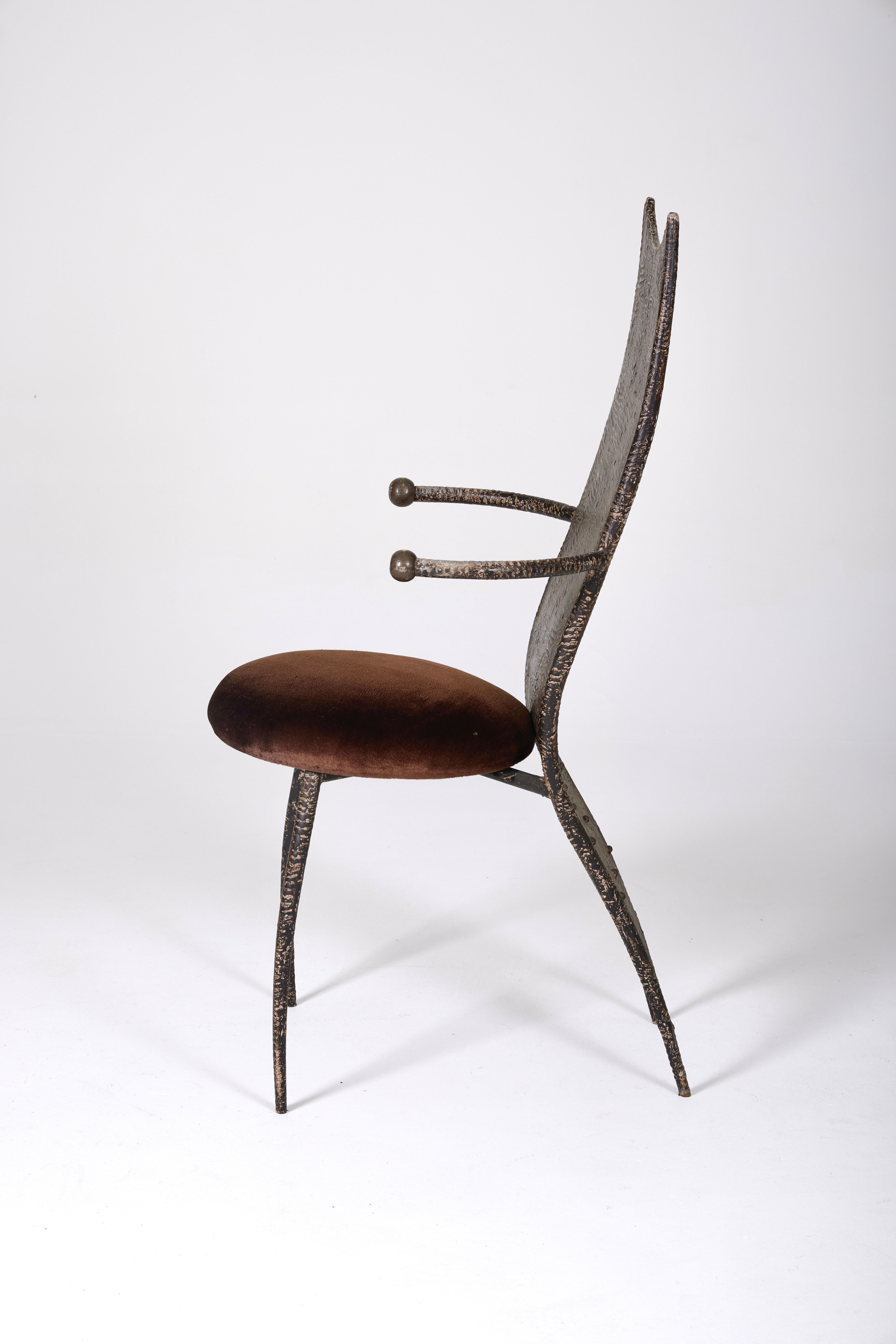 20th Century Post Modern Metal Chair, 1980s