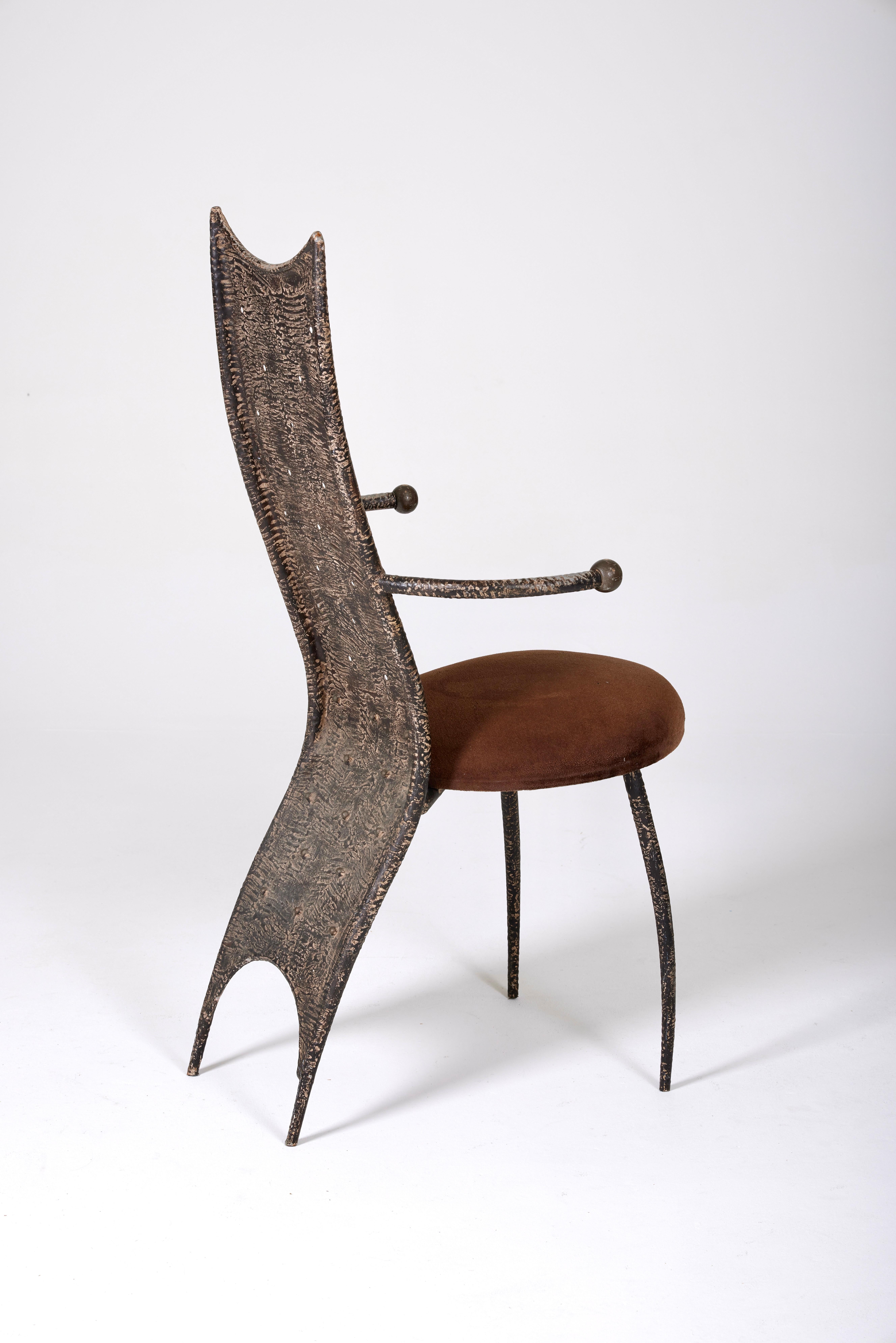 Post Modern Metal Chair, 1980s 2