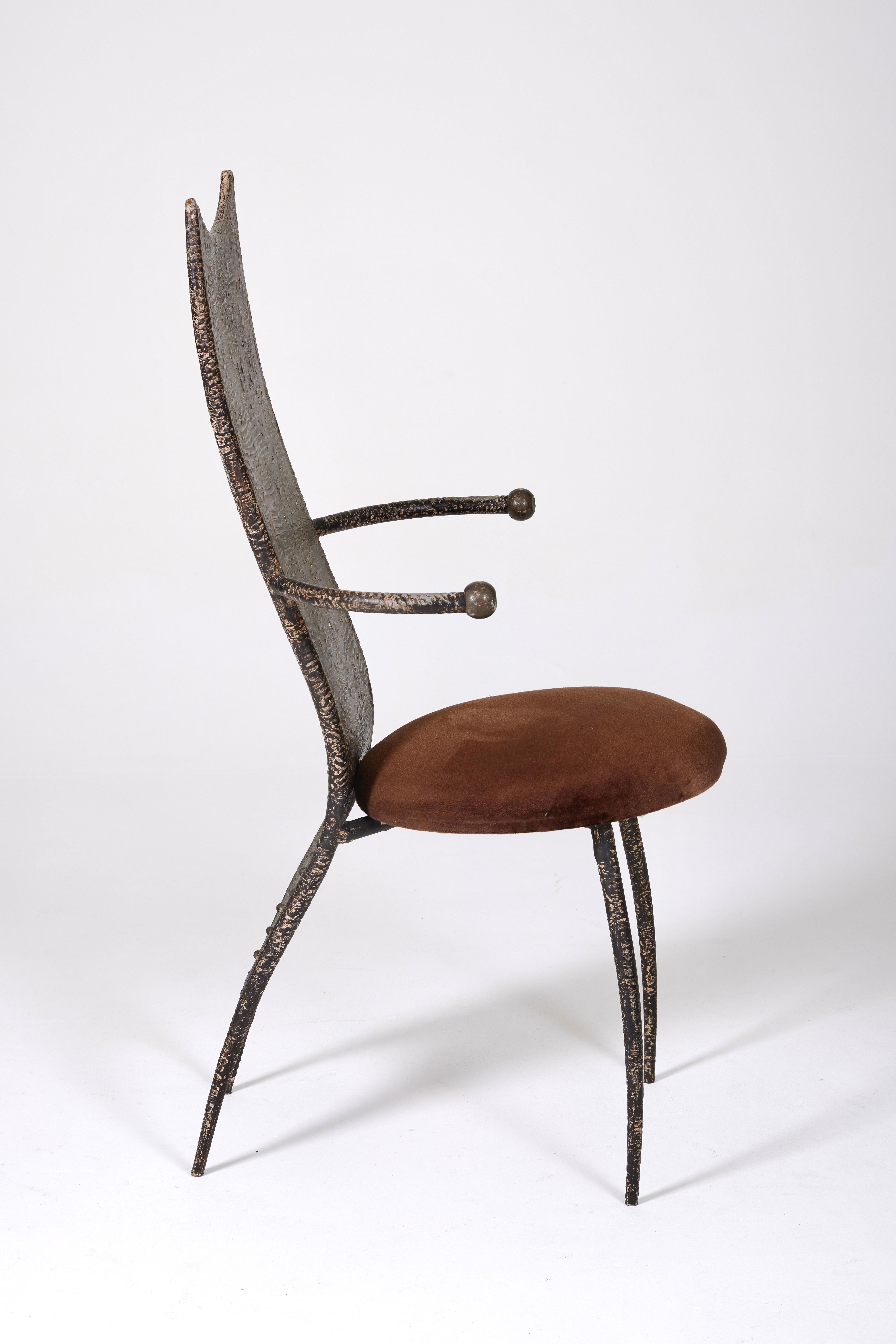 Post Modern Metal Chair, 1980s 3