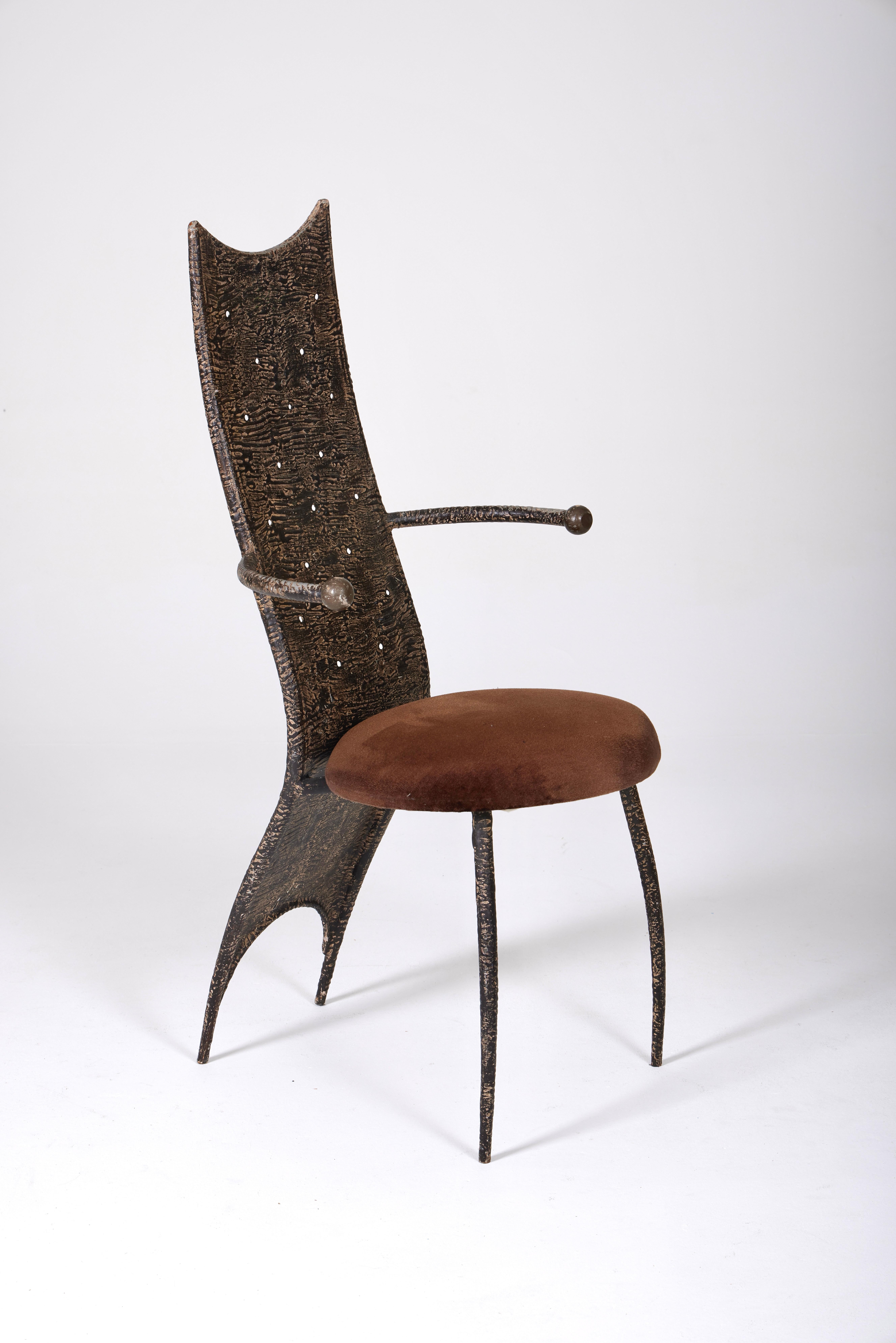 Post Modern Metal Chair, 1980s 4