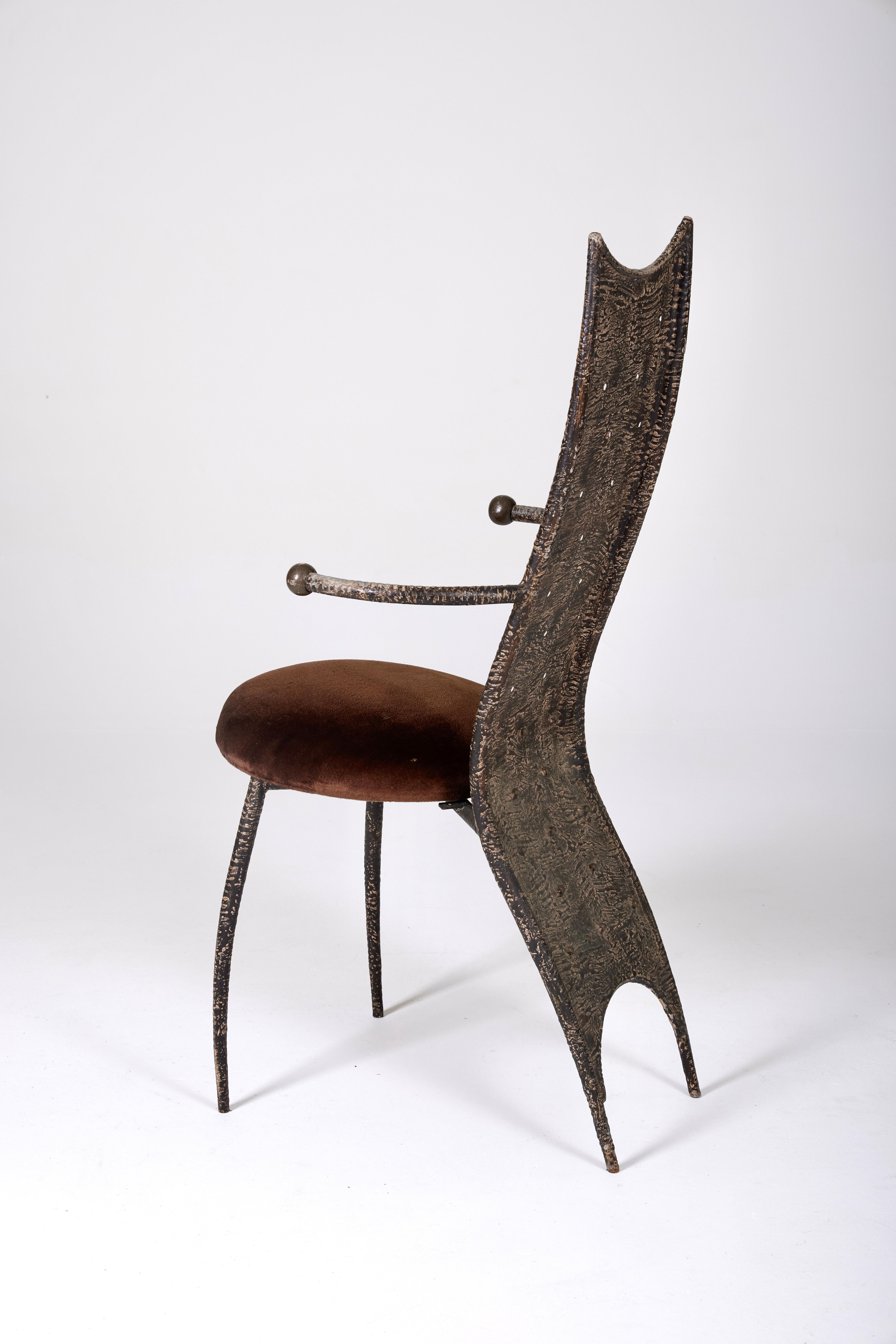 Post Modern Metal Chair, 1980s 5