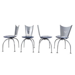 Retro Post Modern Metal Dining Chairs, 1990s