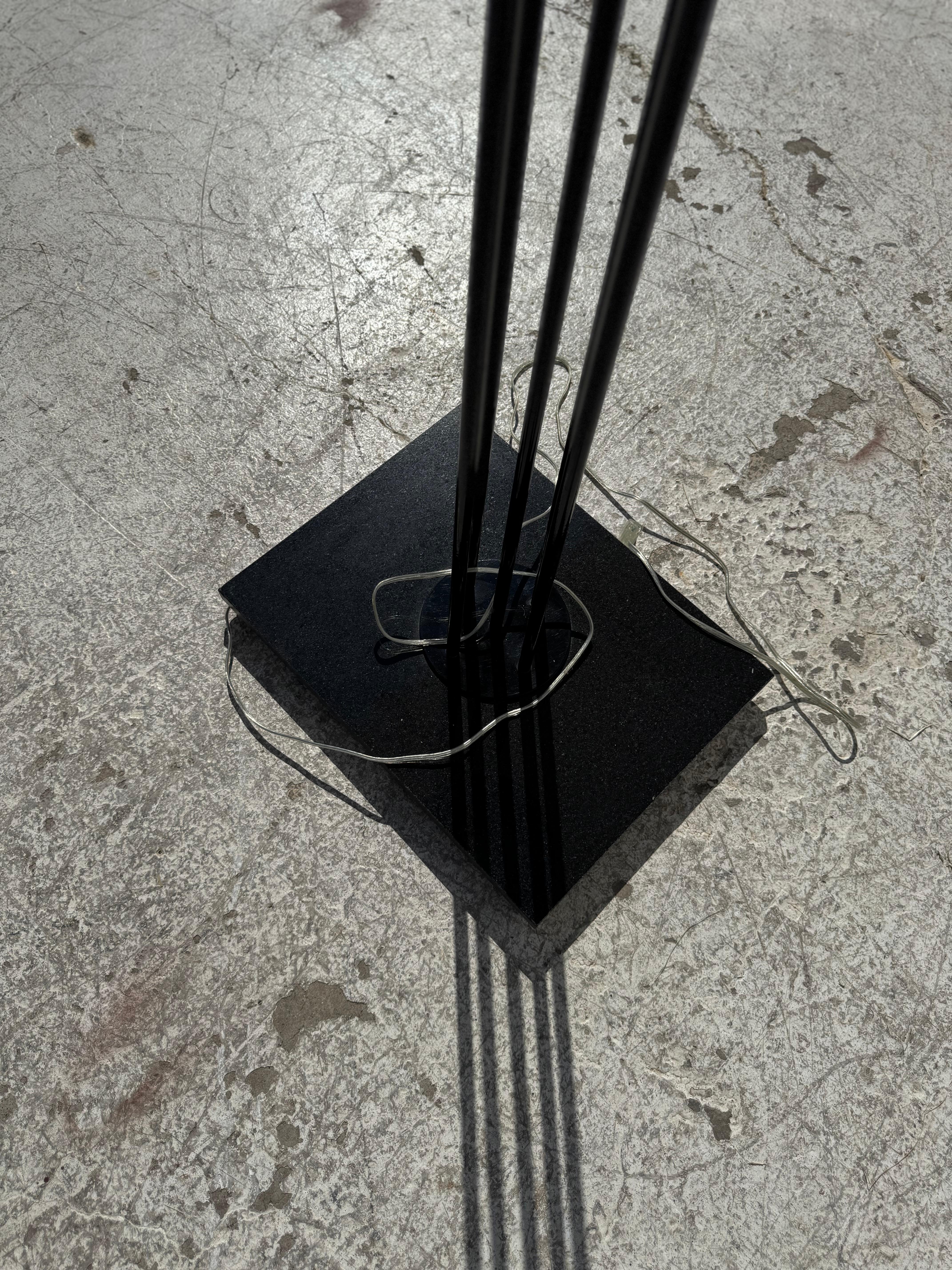 Post Modern Metal Floor Lamp with Handblown glass shade For Sale 2
