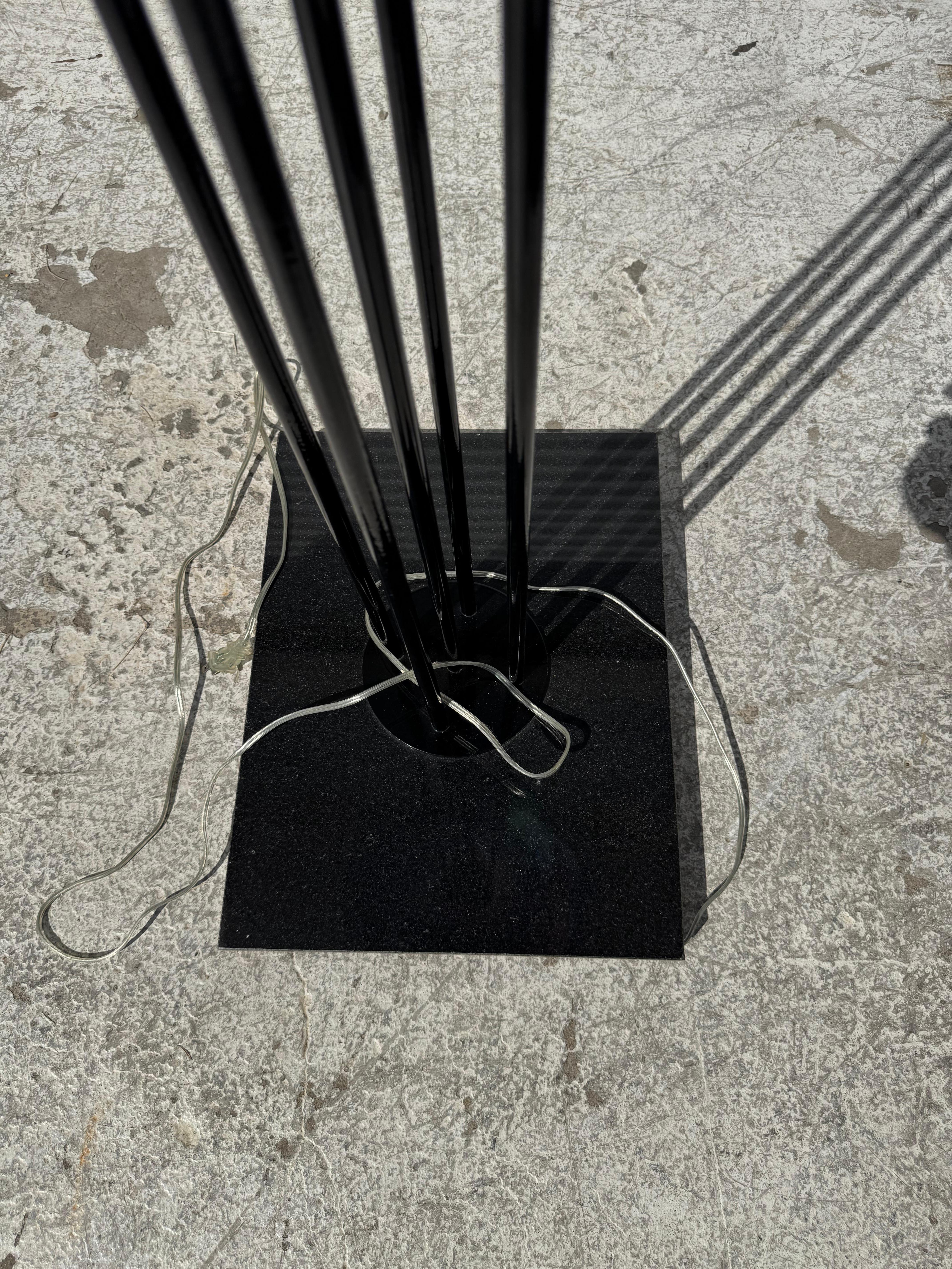 Post Modern Metal Floor Lamp with Handblown glass shade For Sale 3