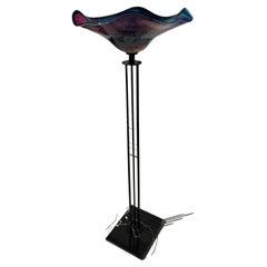 Post Modern Metal Floor Lamp with Handblown glass shade