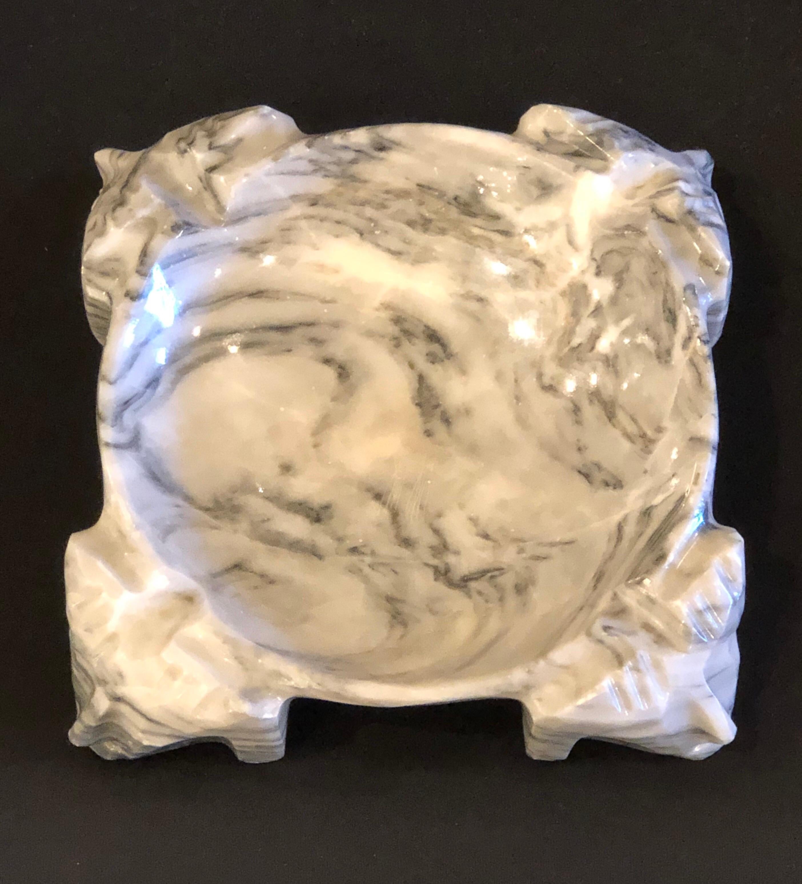 Post-Modern Postmodern Mexican Marble Large Ashtray Centerpiece For Sale