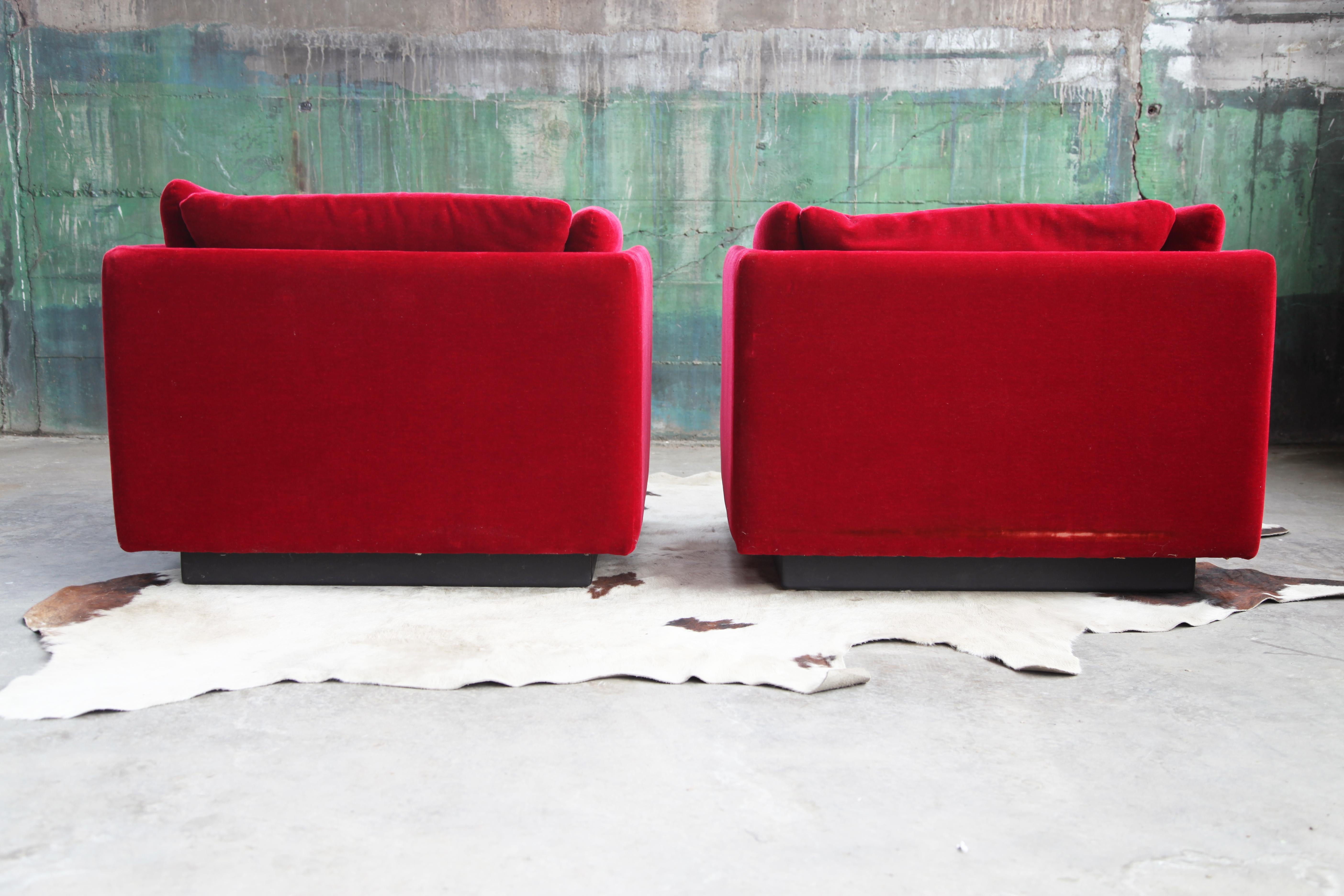 Post Modern Mid-Century Modern Red Lounge Chair by Metropolitan of San Francisco For Sale 4