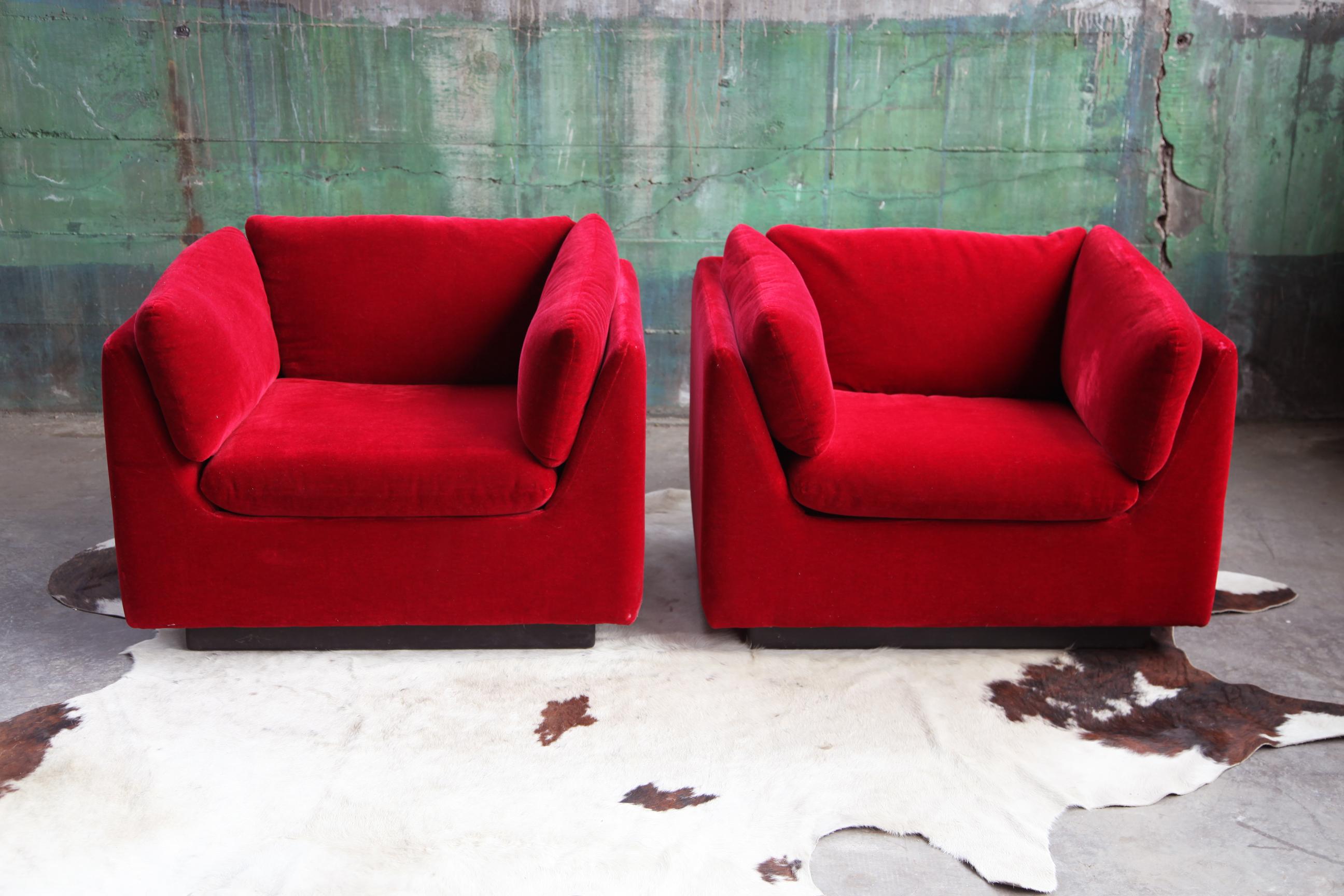 Post Modern Mid-Century Modern Red Lounge Chair by Metropolitan of San Francisco For Sale 1